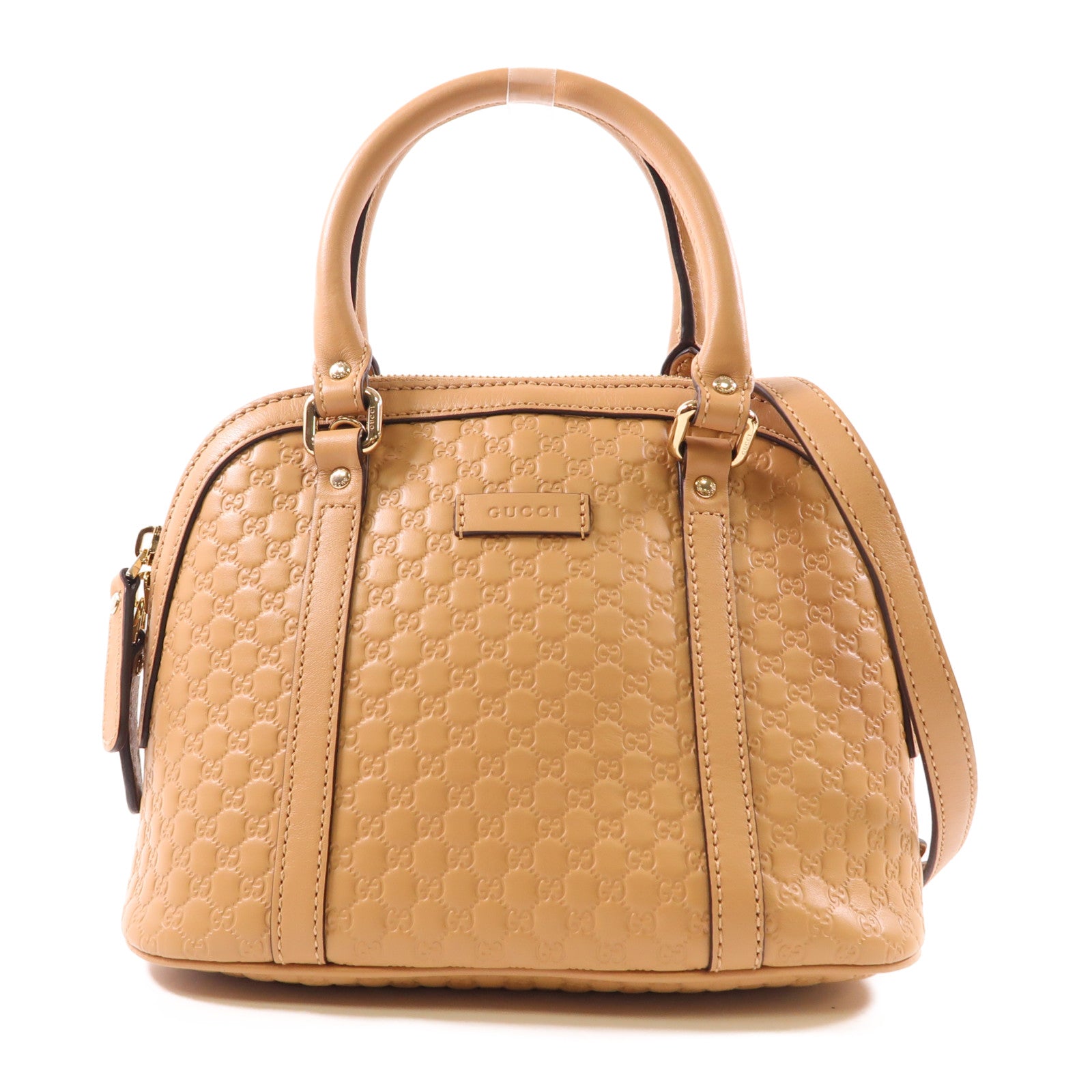GUCCI 【激減優惠】牛皮皮革Mini Dome金扣手挽肩背兩用袋