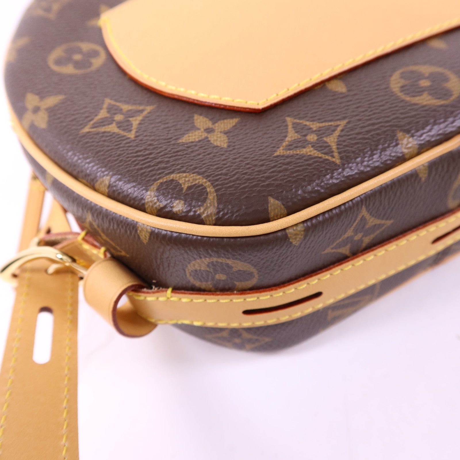 LOUIS VUITTON Monogram Boite Chapeau Souple金扣肩背袋棕色