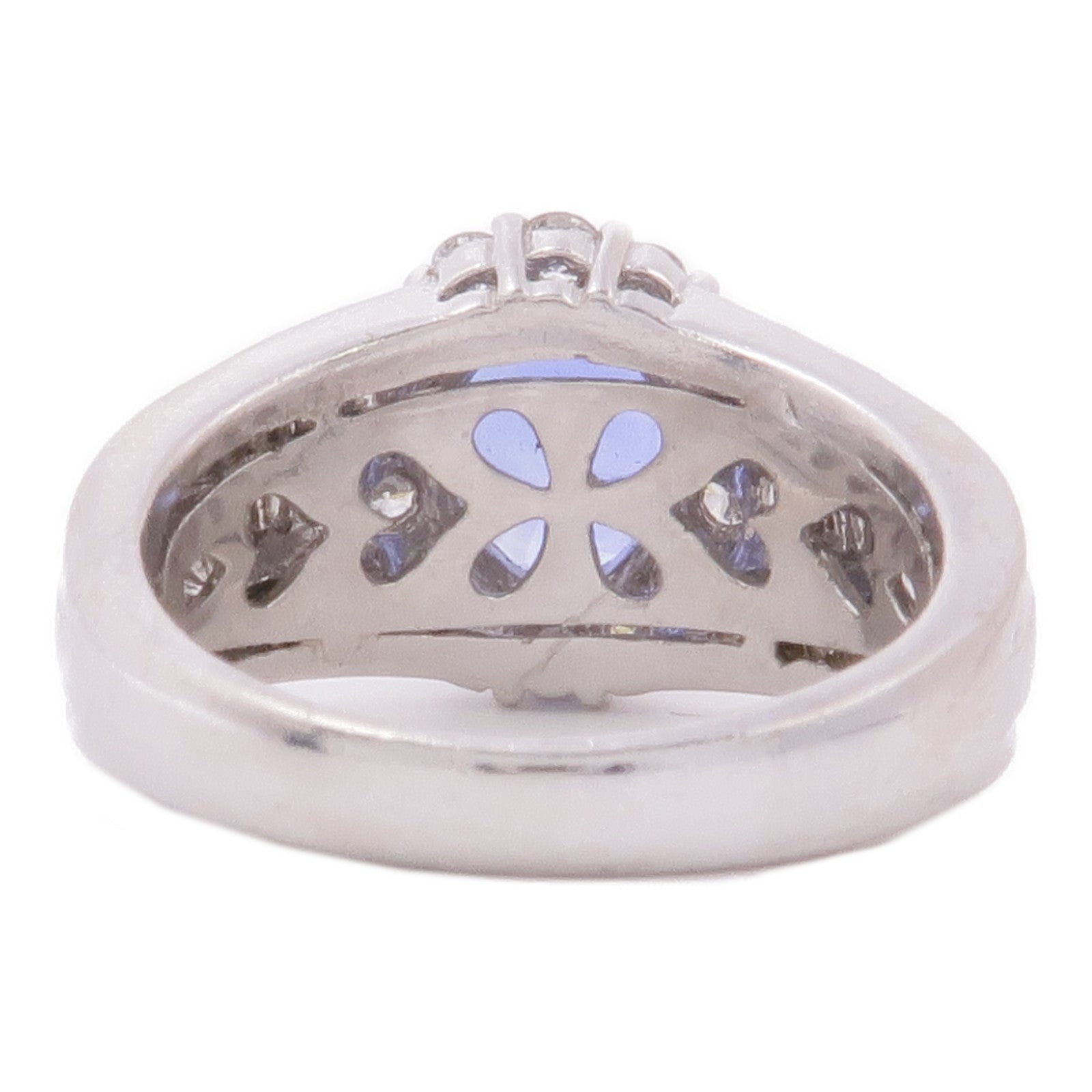 JEWELRY PT900鉑金Sapphire/Diamond Ring藍寶石/鑽石US#6.75