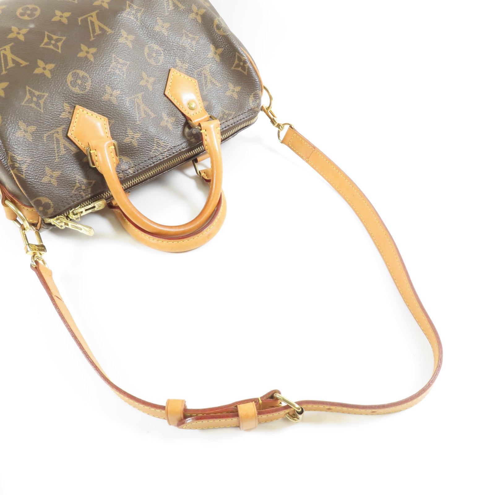 LOUIS VUITTON Monogram Speedy Bandouliere 25金扣手挽肩背兩用袋