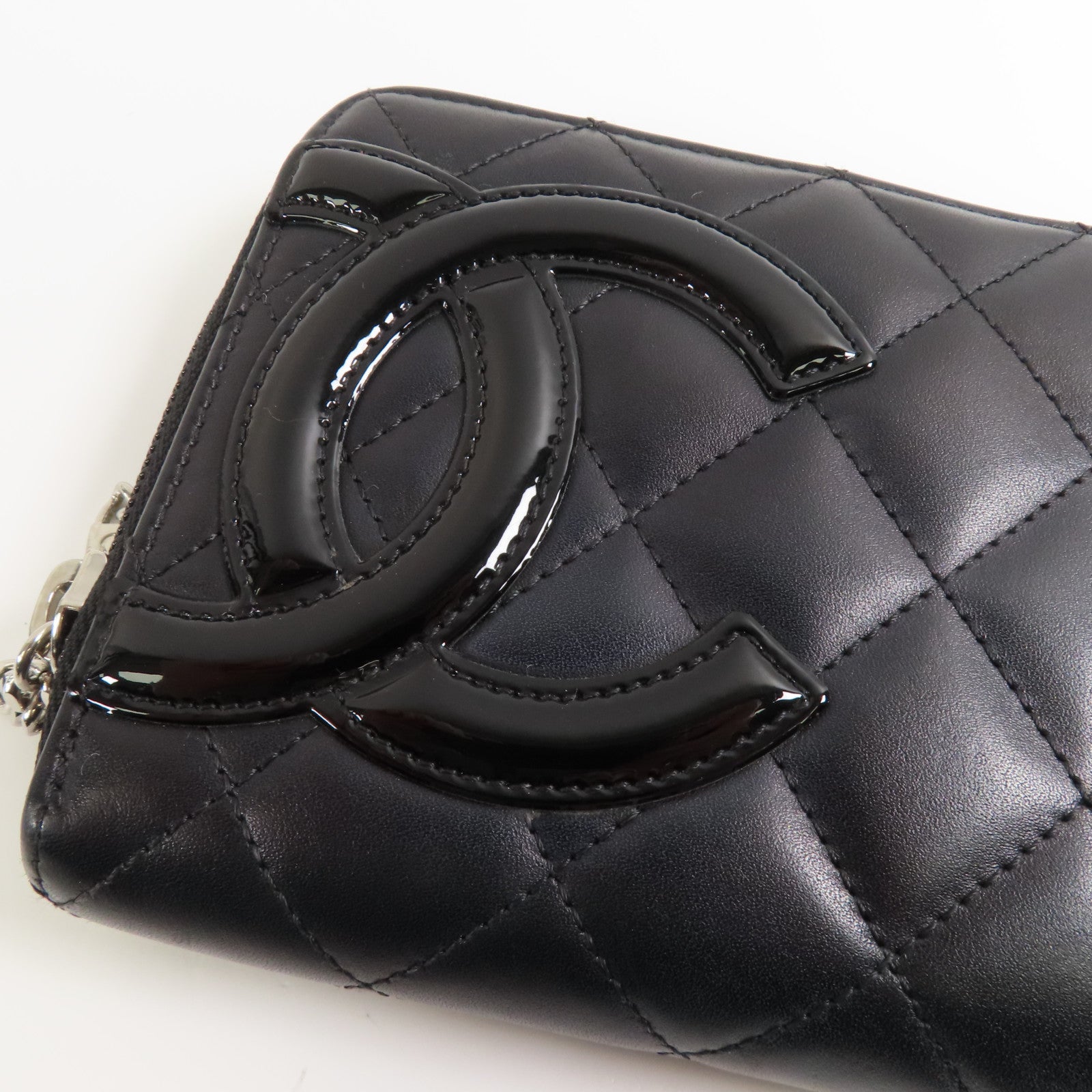 CHANEL 牛皮皮革Cambon Wallet銀扣長錢包