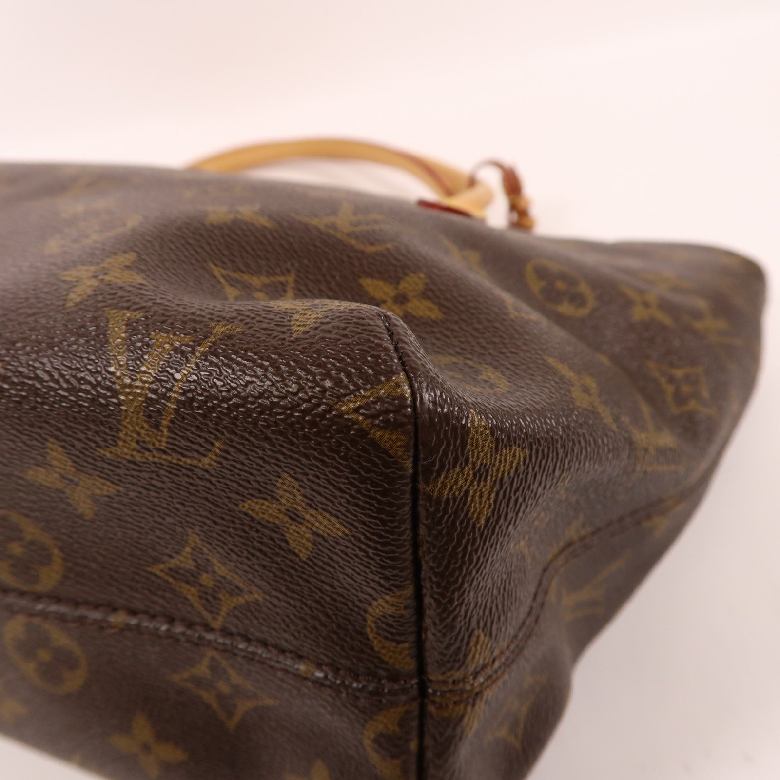 LOUIS VUITTON Monogram Raspail PM金扣手挽袋棕色