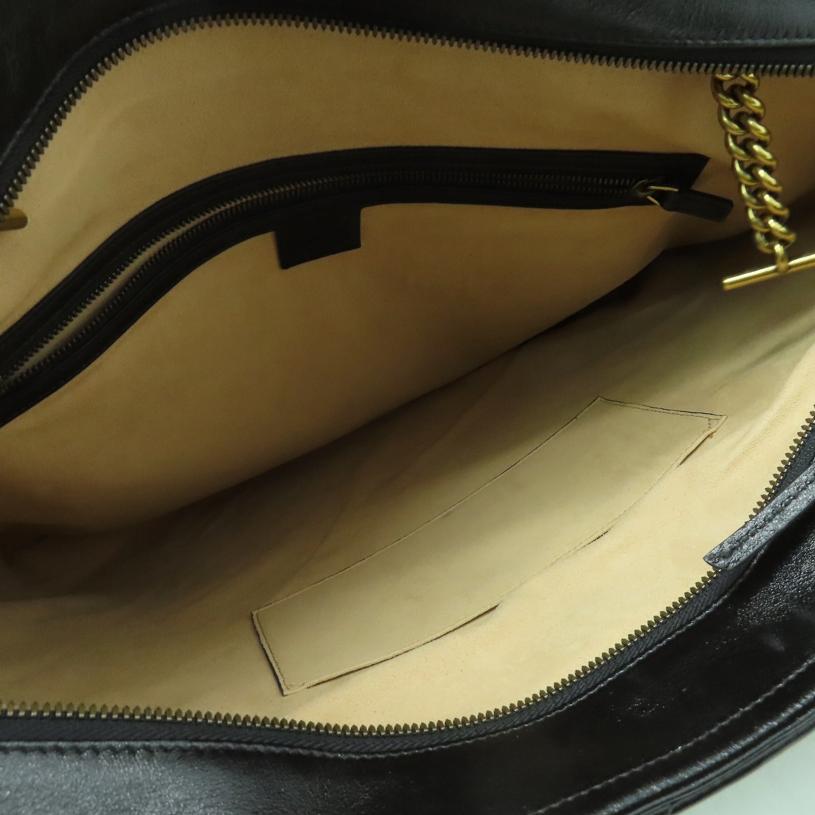 GUCCI 【清倉大減價】牛皮皮革Tote Bag金扣手挽袋黑色