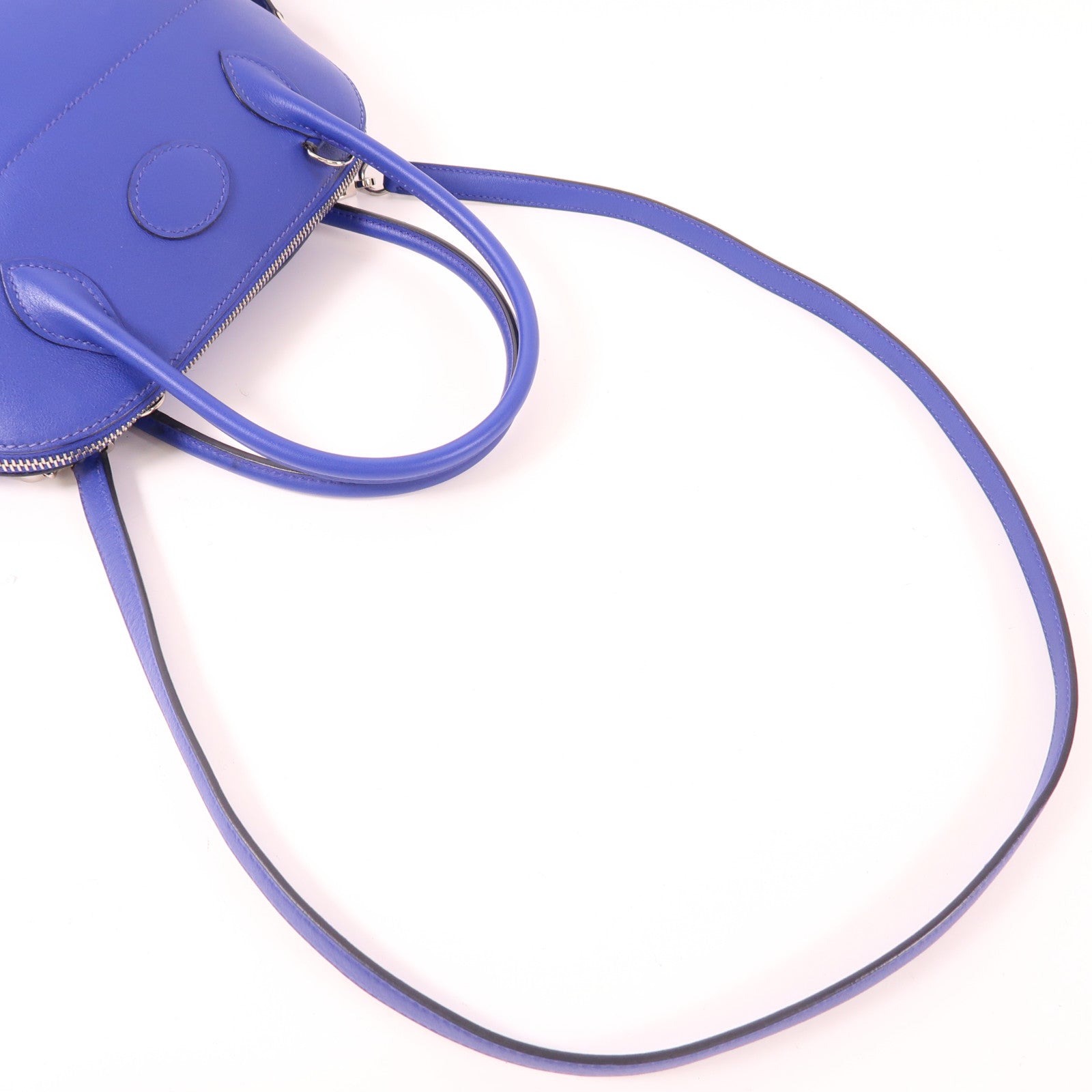 HERMES 【激減優惠】Evercolor皮革Bolide 27銀扣手挽肩背兩用袋7T Bleu Electrique