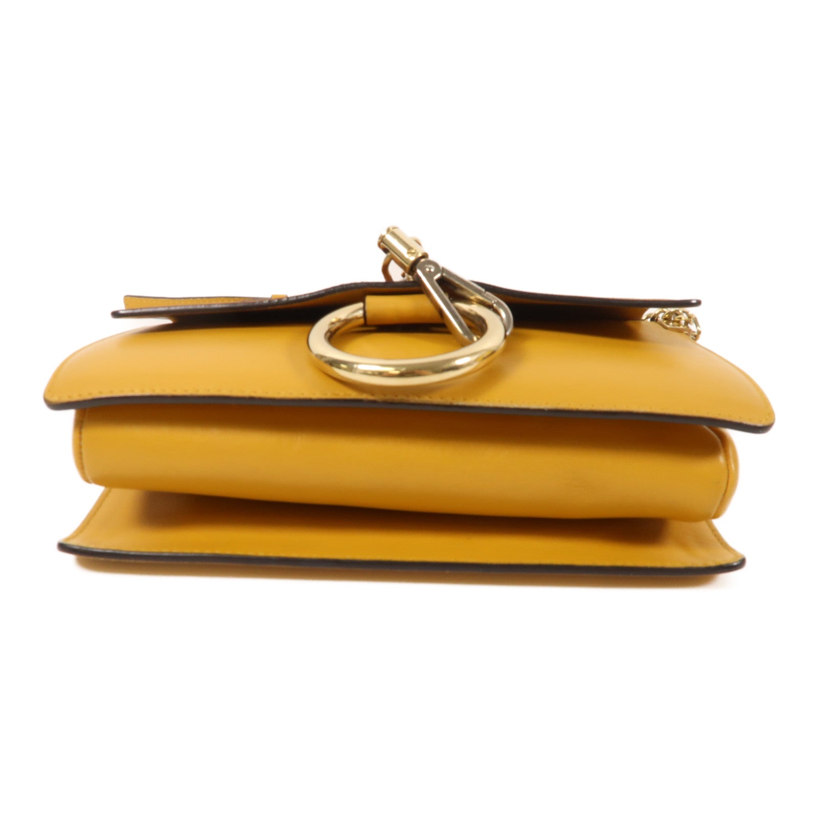 Chloe 牛皮/麂皮皮革Faye金扣肩背袋