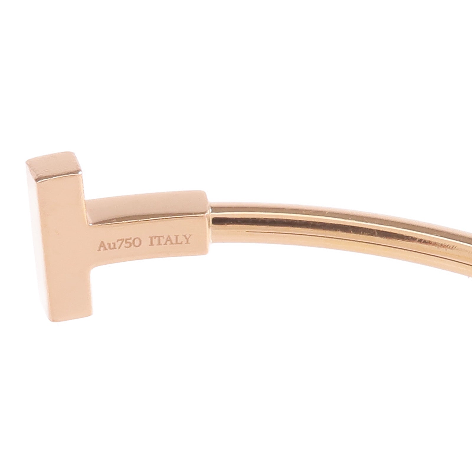 TIFFANY＆CO 18K玫瑰金T Wire Bracelet縞瑪瑙手鐲
