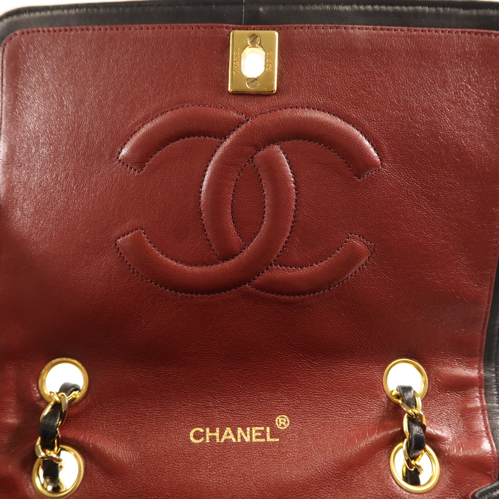 CHANEL 羊皮皮革Chain Shoulder Bag金扣鏈帶肩背袋