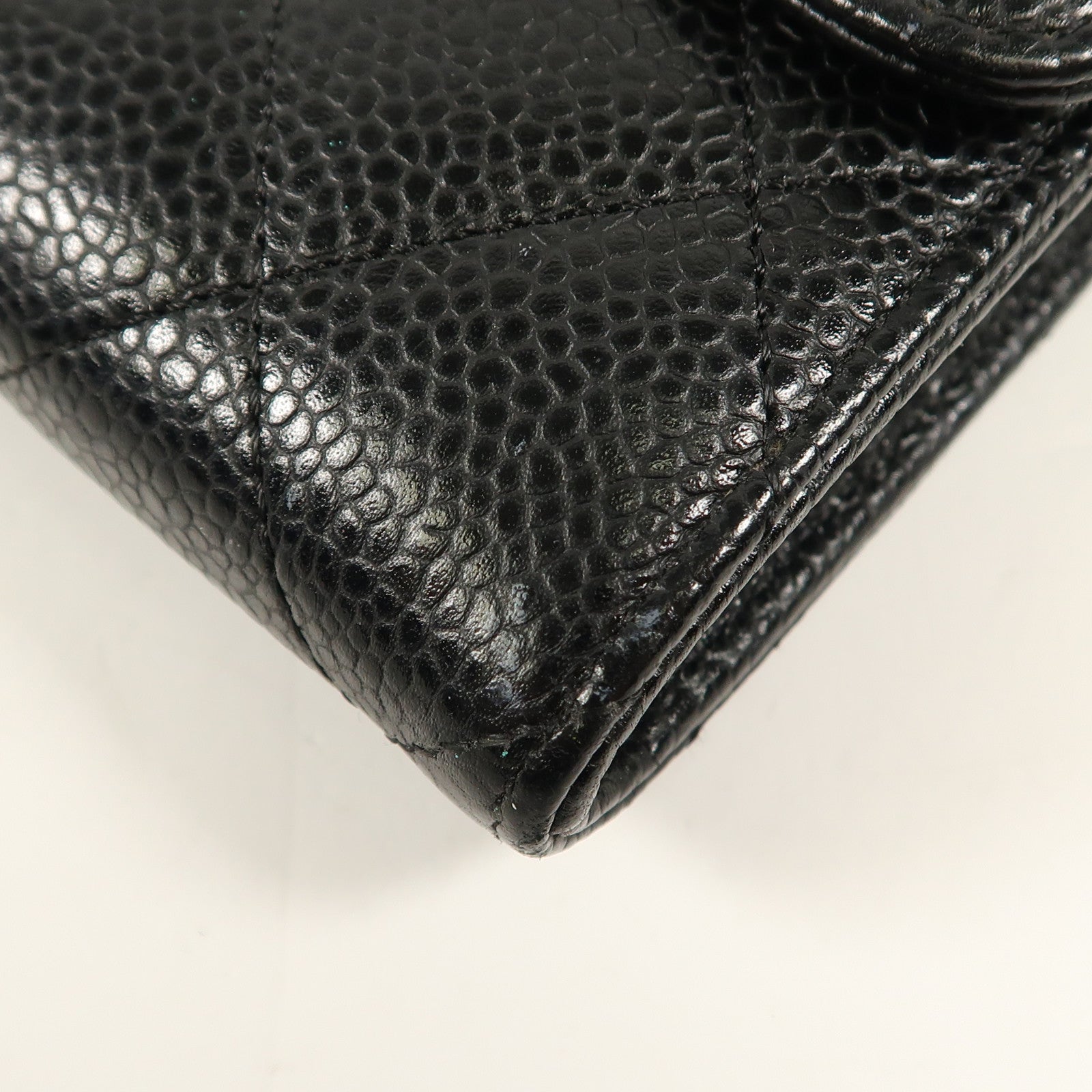 CHANEL 牛皮皮革Wallet金扣長錢包