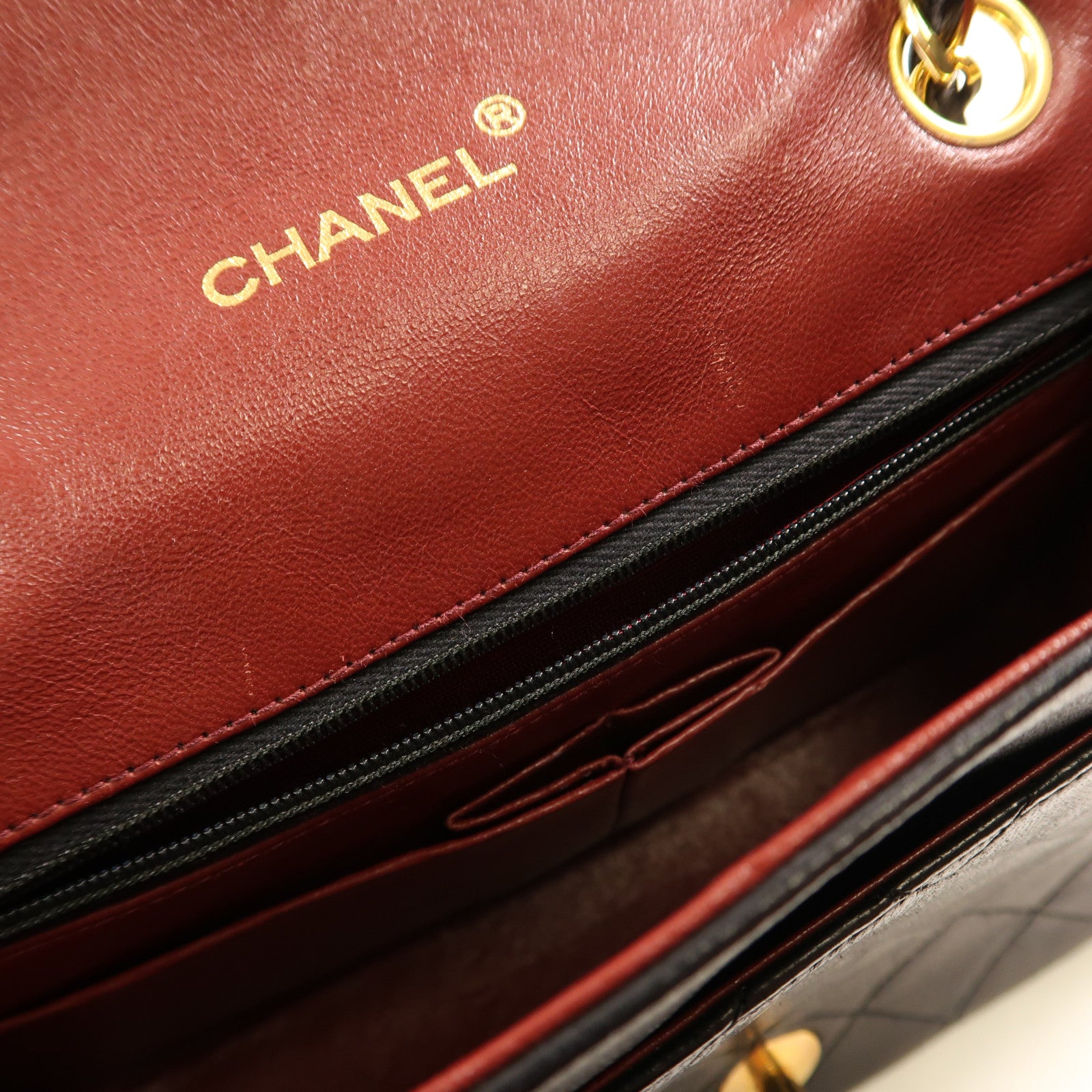 CHANEL 羊皮皮革Chain Shoulder Bag金扣鏈帶肩背袋