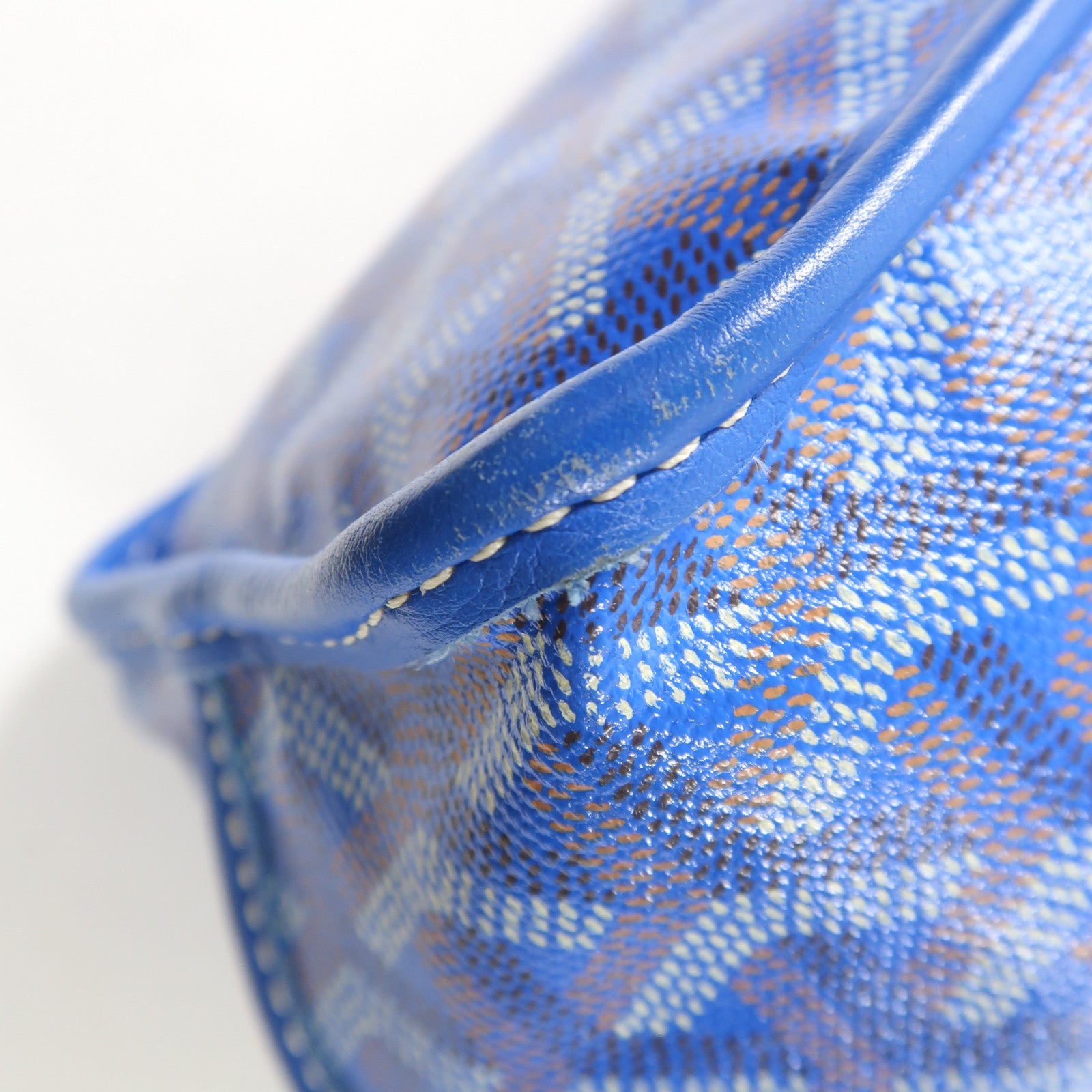 GOYARD 塗層帆布Anjou銀扣手挽袋藍色