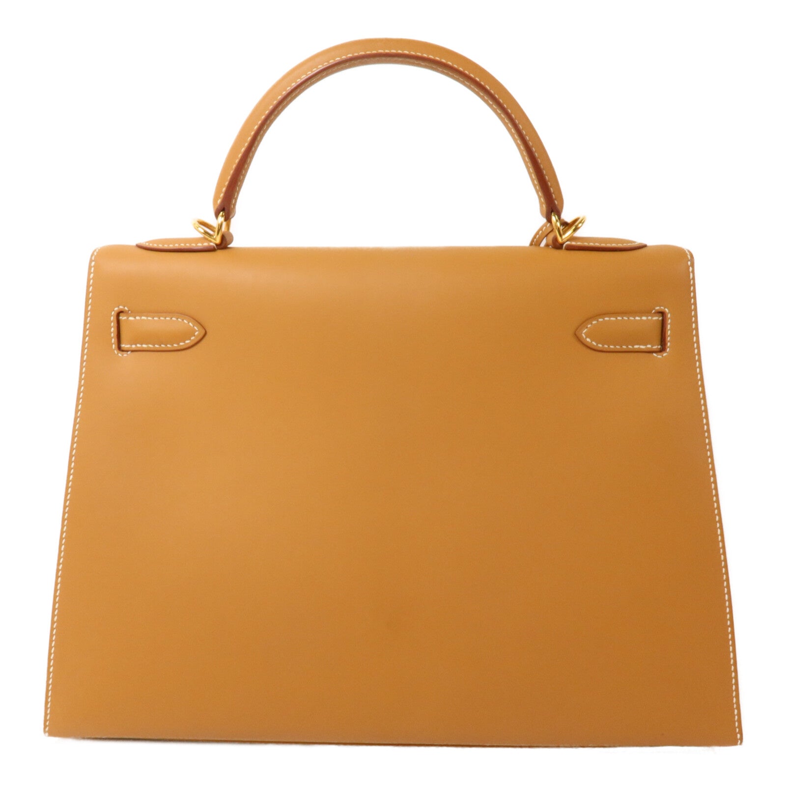 HERMES Box Calf皮革Kelly 32手挽肩背兩用袋Gold
