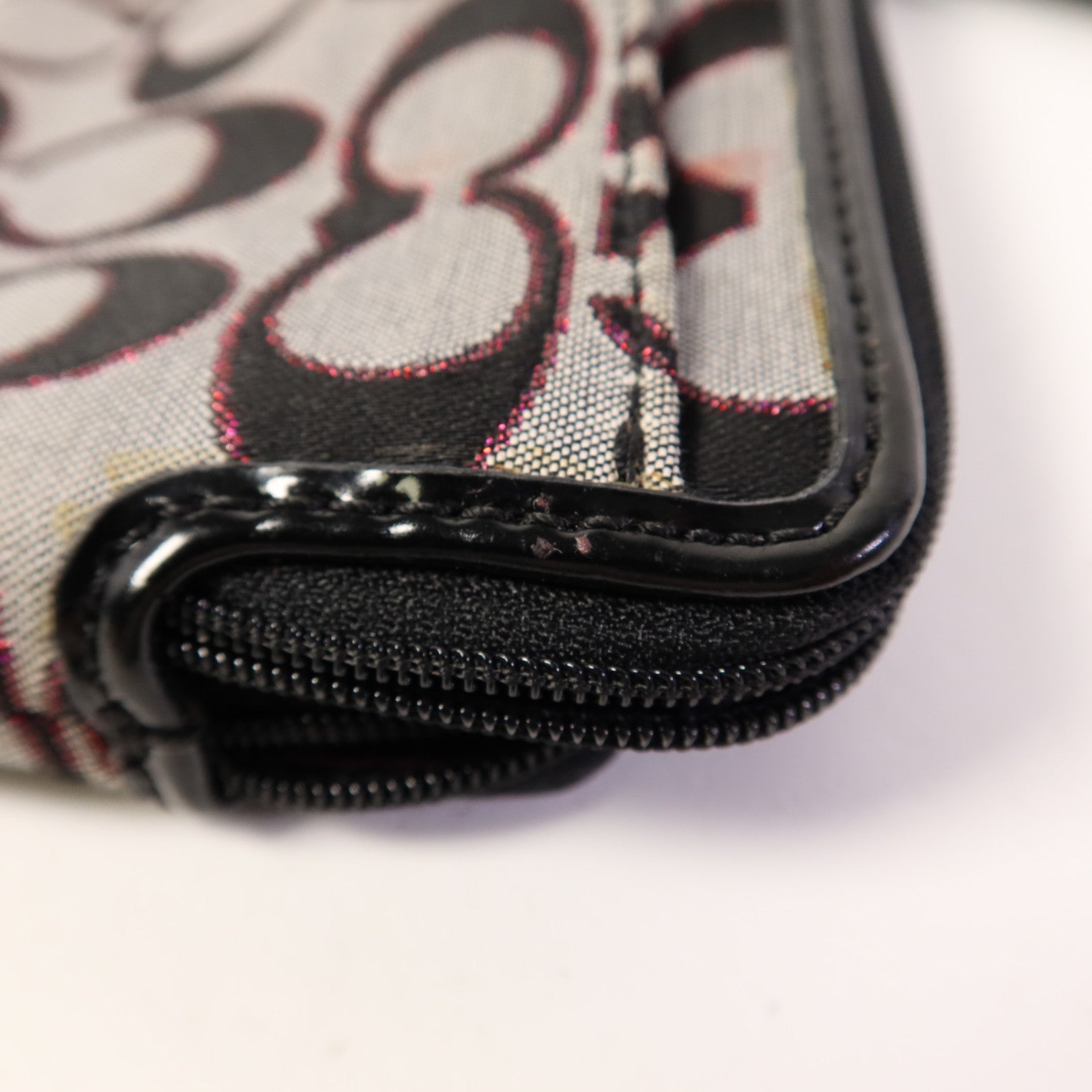 COACH 【激減優惠】帆布Pouch wallet銀扣長錢包