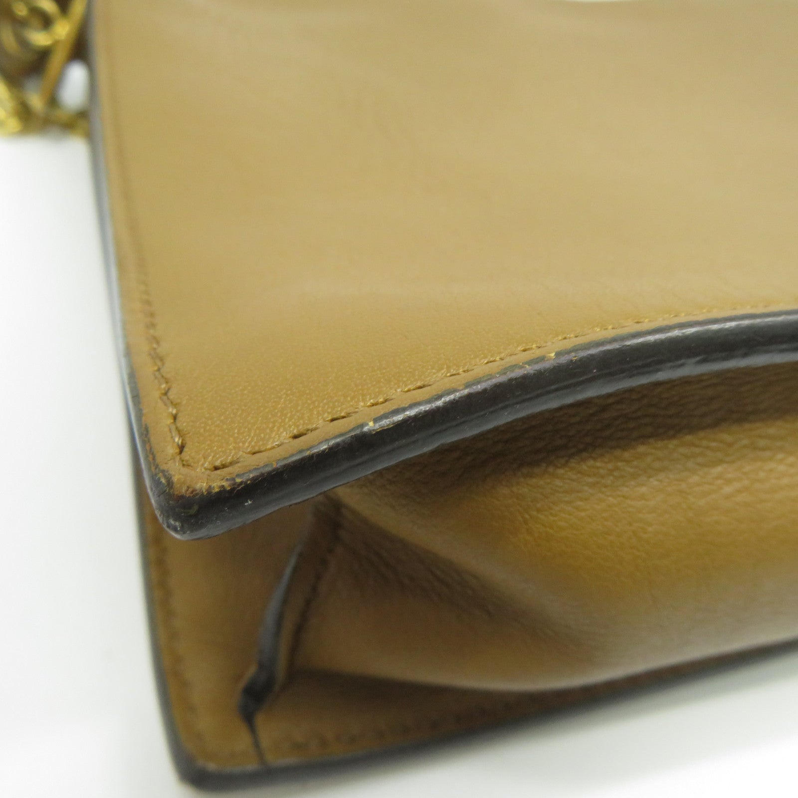 CELINE 【清倉大減價】牛皮皮革Envelope Chain Shoulder金扣鏈帶肩背袋啡色/藍色/白色