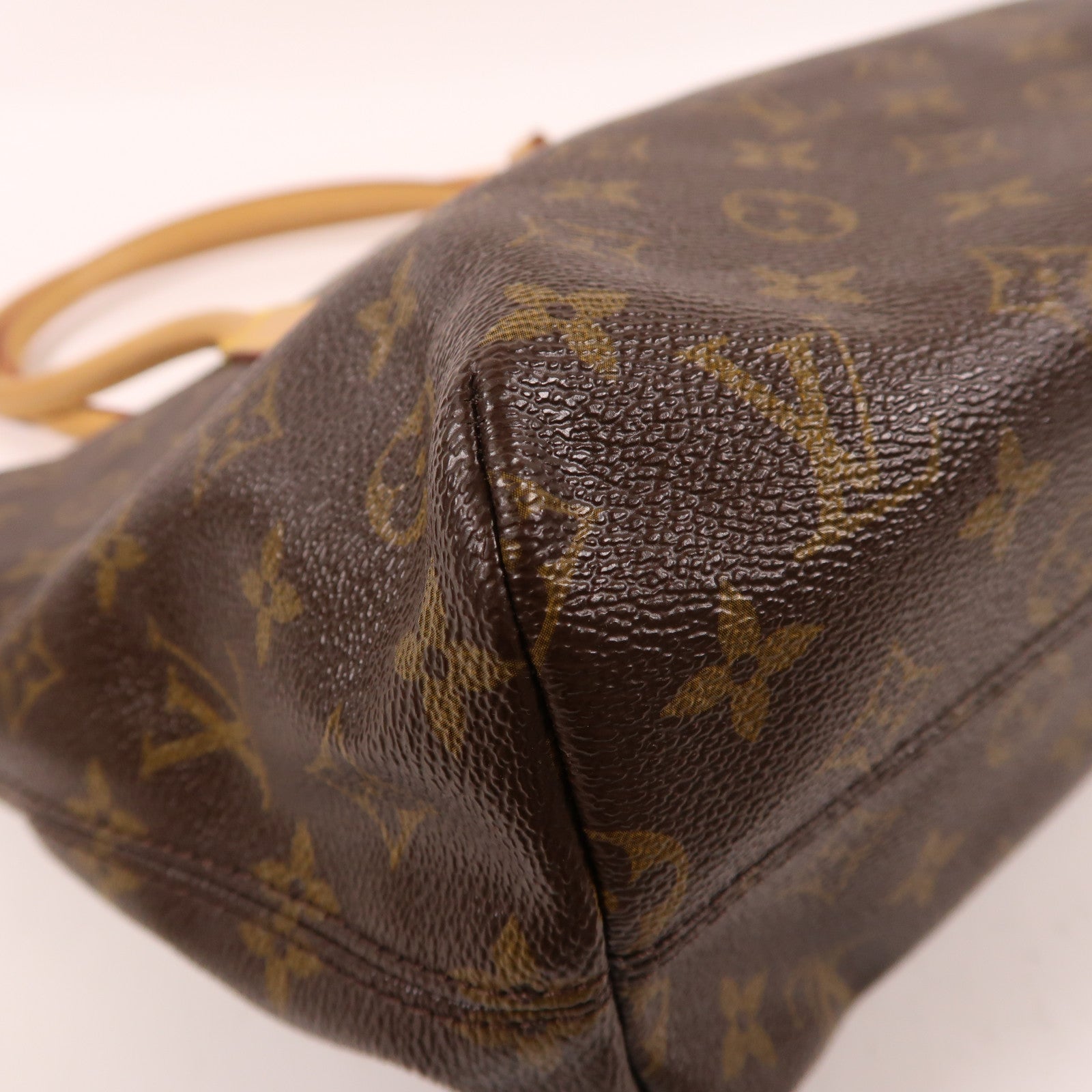 LOUIS VUITTON Monogram Raspail PM金扣手挽袋棕色