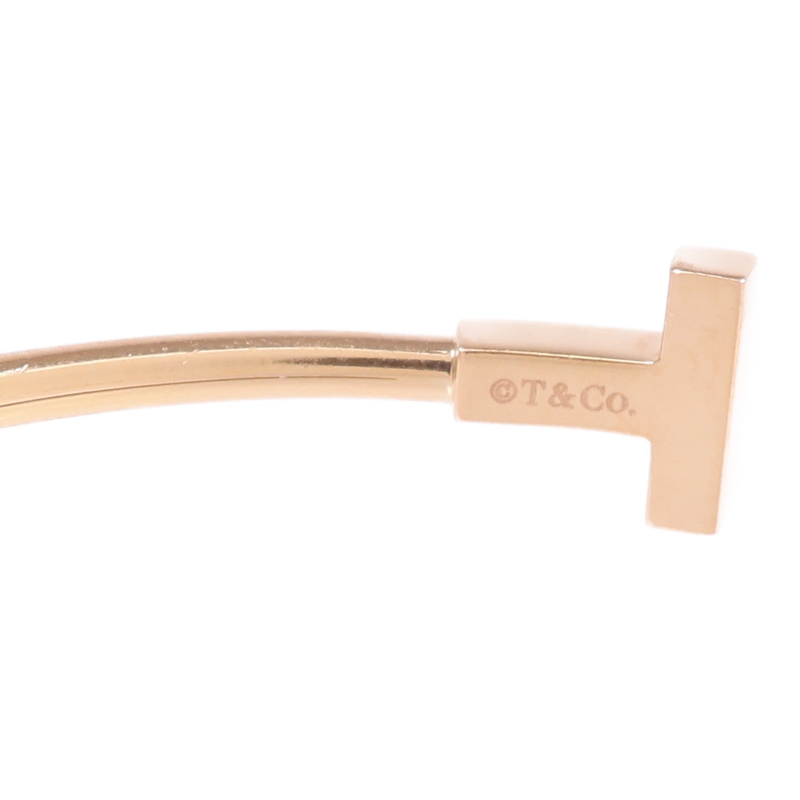 TIFFANY＆CO 18K玫瑰金T Wire Bracelet縞瑪瑙手鐲