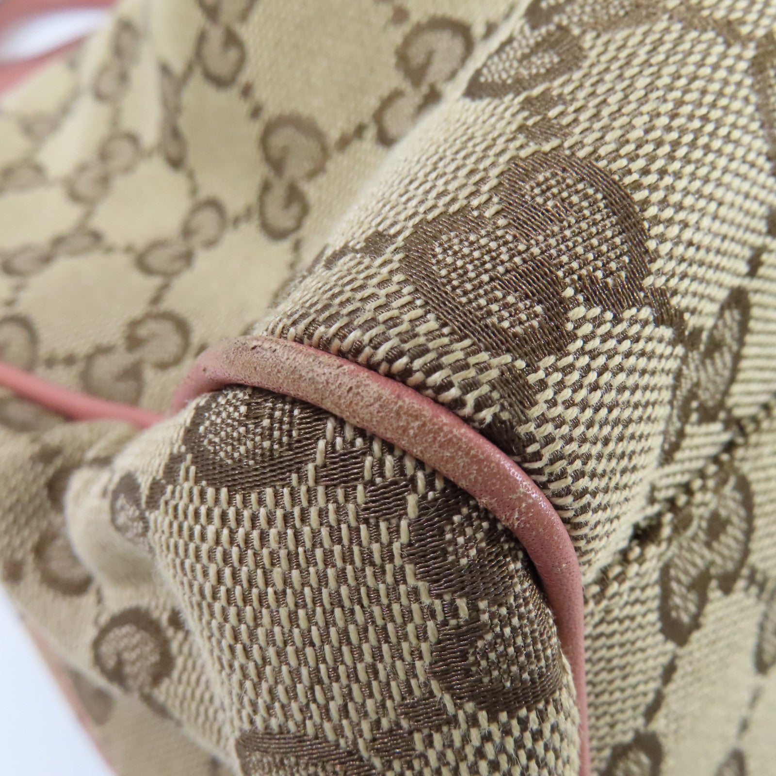 GUCCI 【激減優惠】GG帆布Sukey Tote Bag金扣肩背袋啡色/粉紅色