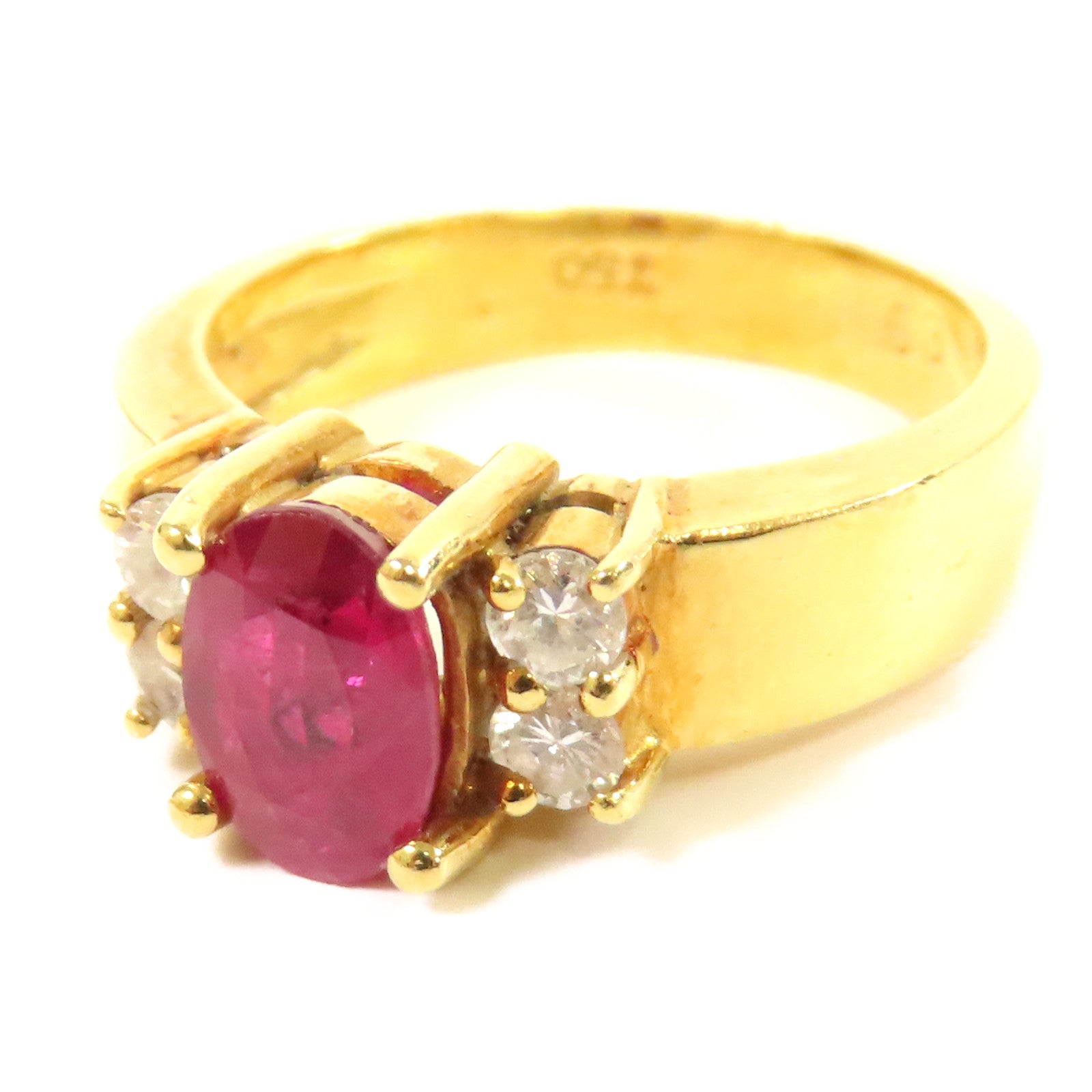 JEWELRY **【激減優惠】18K黃金Ruby Ring 0.63ct紅寶石戒指US#1.75