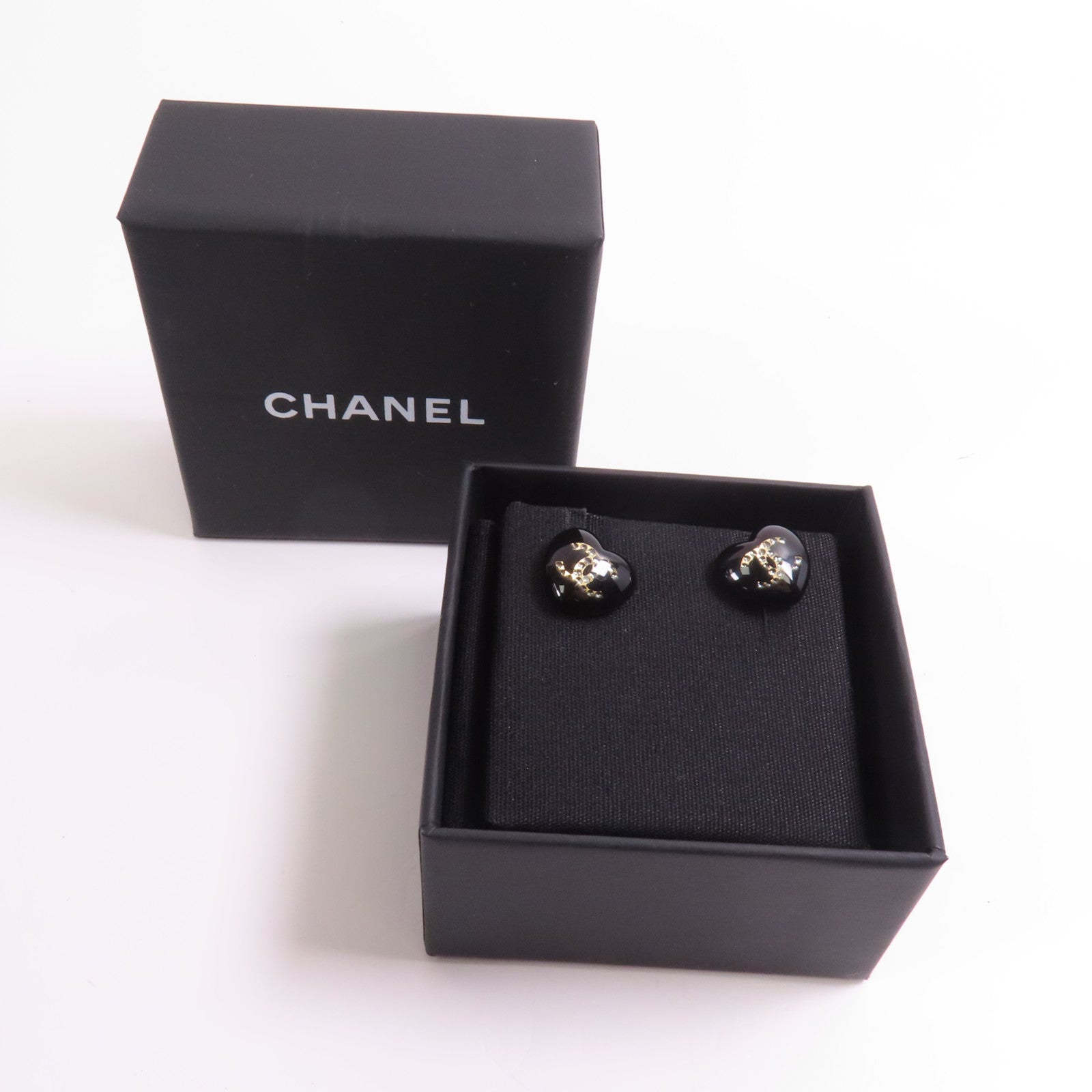 CHANEL PVC Heart Earrings耳環