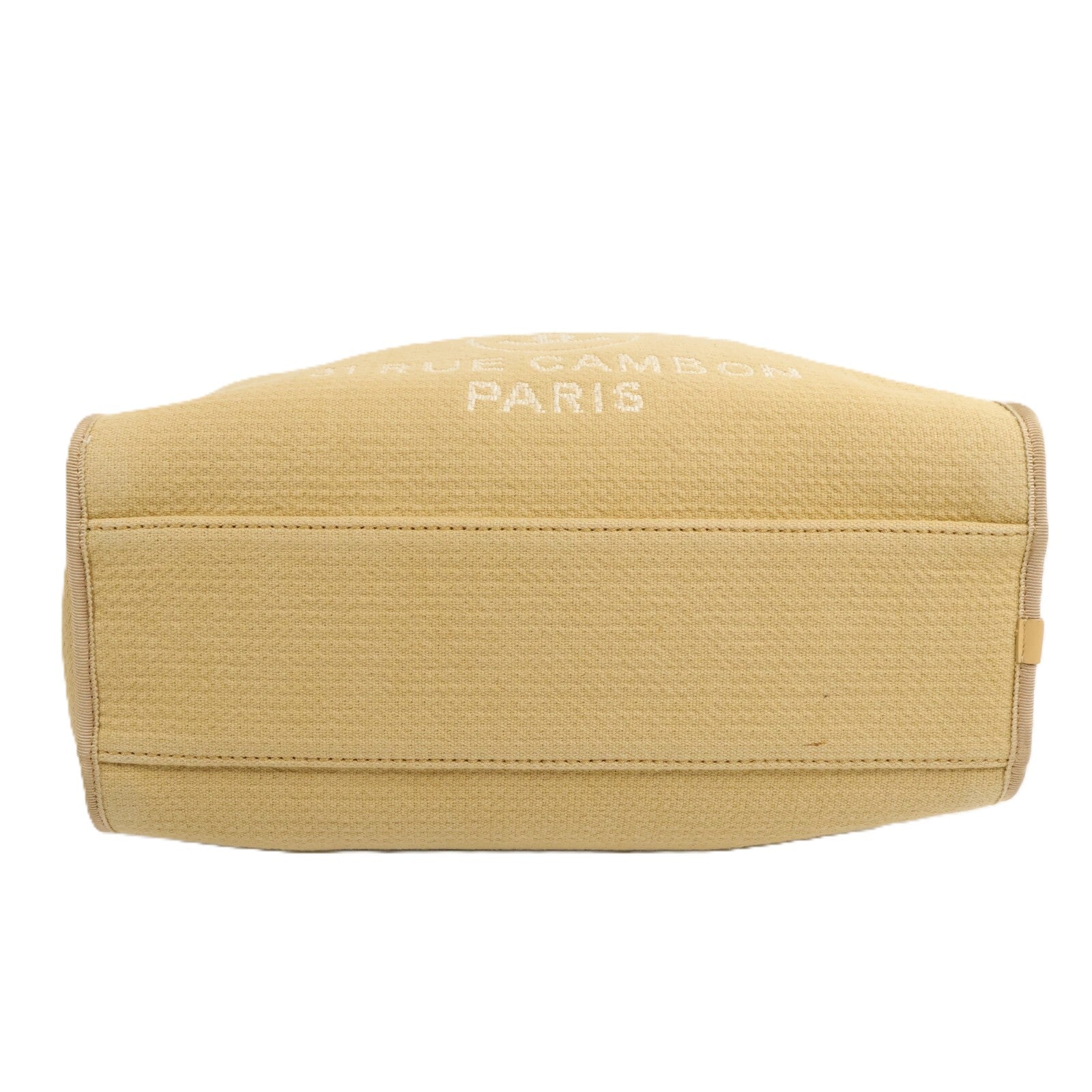 CHANEL 帆布Deauville Bowling Bag鏈帶手挽肩背兩用袋
