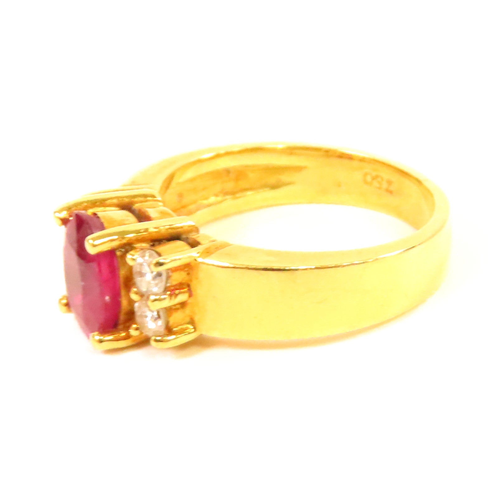 JEWELRY **【激減優惠】18K黃金Ruby Ring 0.63ct紅寶石戒指US#1.75