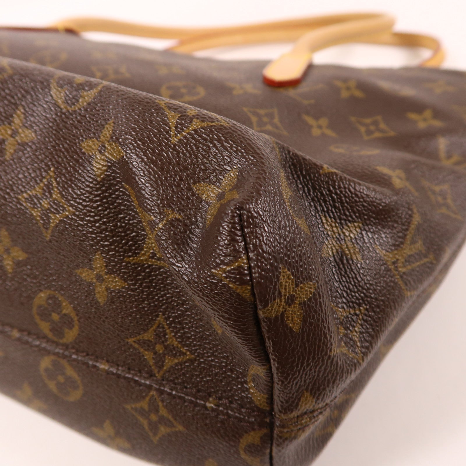 LOUIS VUITTON Monogram Raspail PM金扣手挽袋棕色