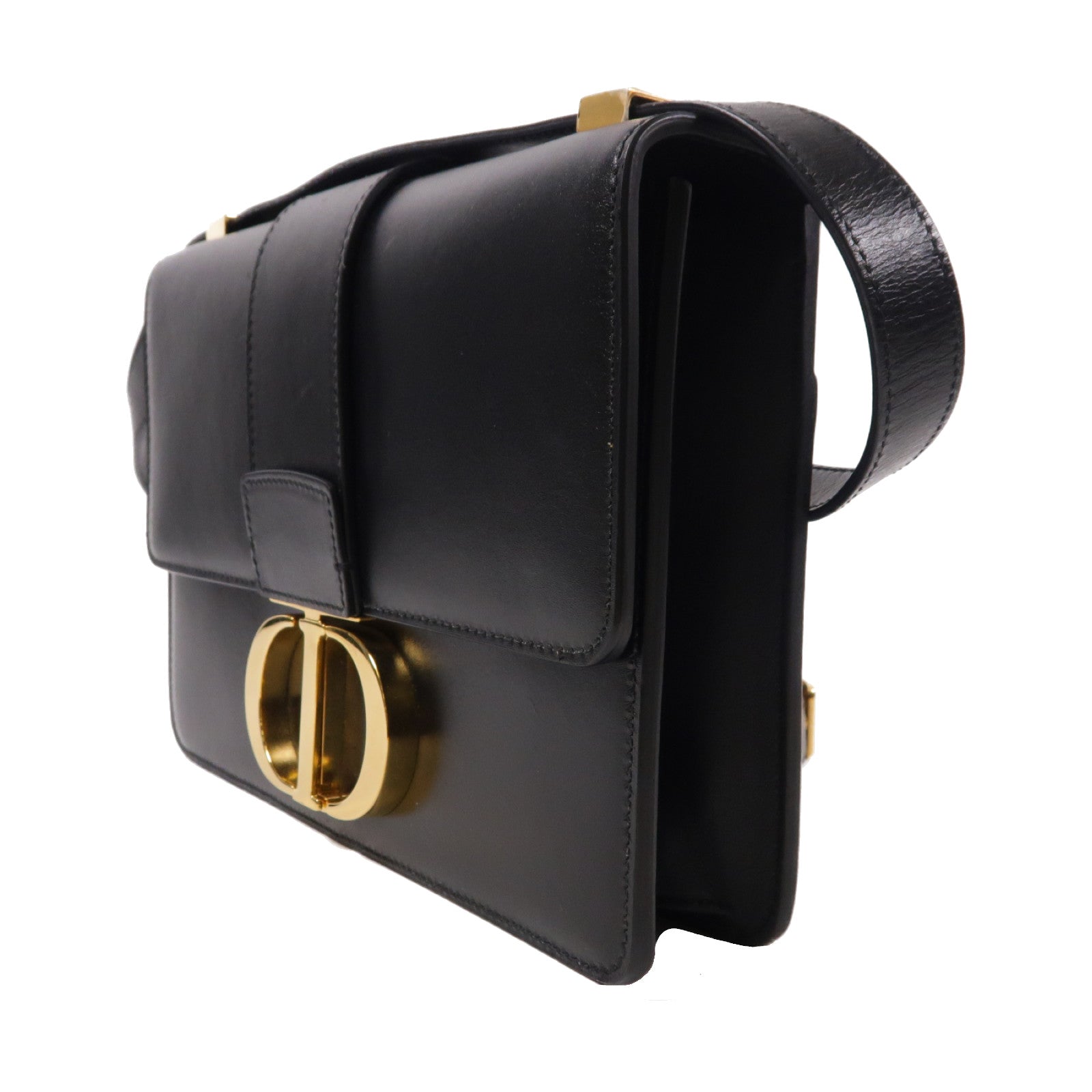 Dior 牛皮皮革Montaigne金扣肩背袋黑色