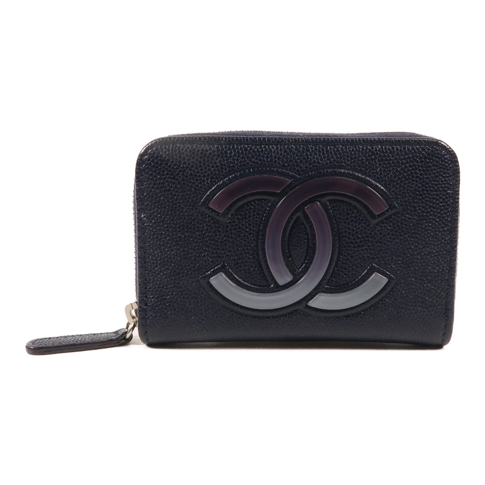 CHANEL 牛皮皮革Card Case銀扣卡片套