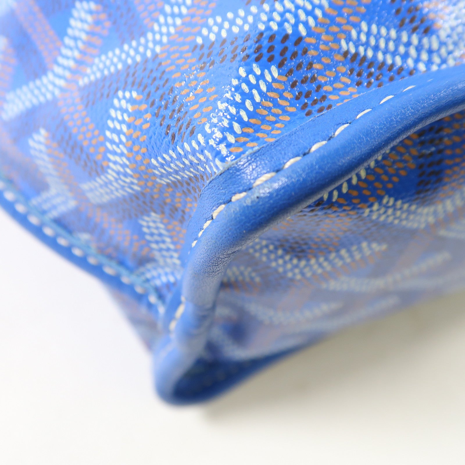 GOYARD 塗層帆布Anjou銀扣手挽袋藍色