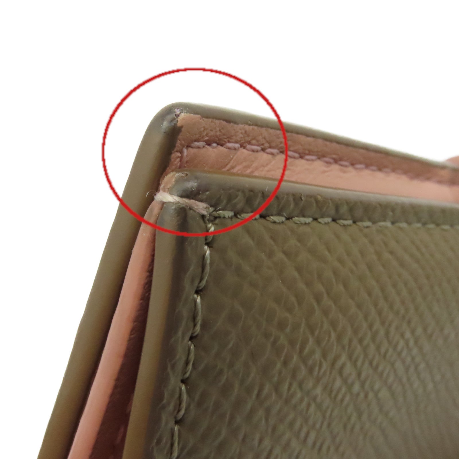 CELINE 【激減優惠】牛皮皮革Middle Wallet銀扣錢包啡色/粉紅色