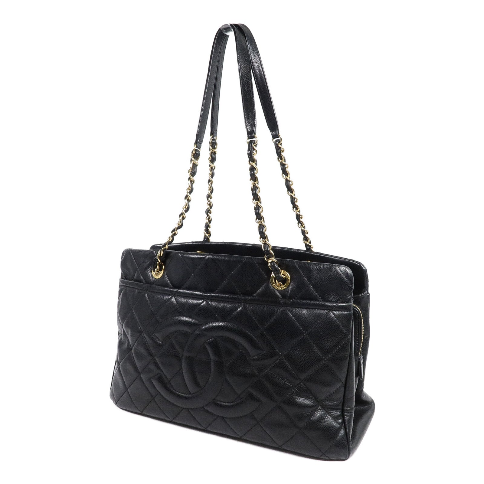 CHANEL 牛皮皮革Chain Shoulder Tote手挽袋