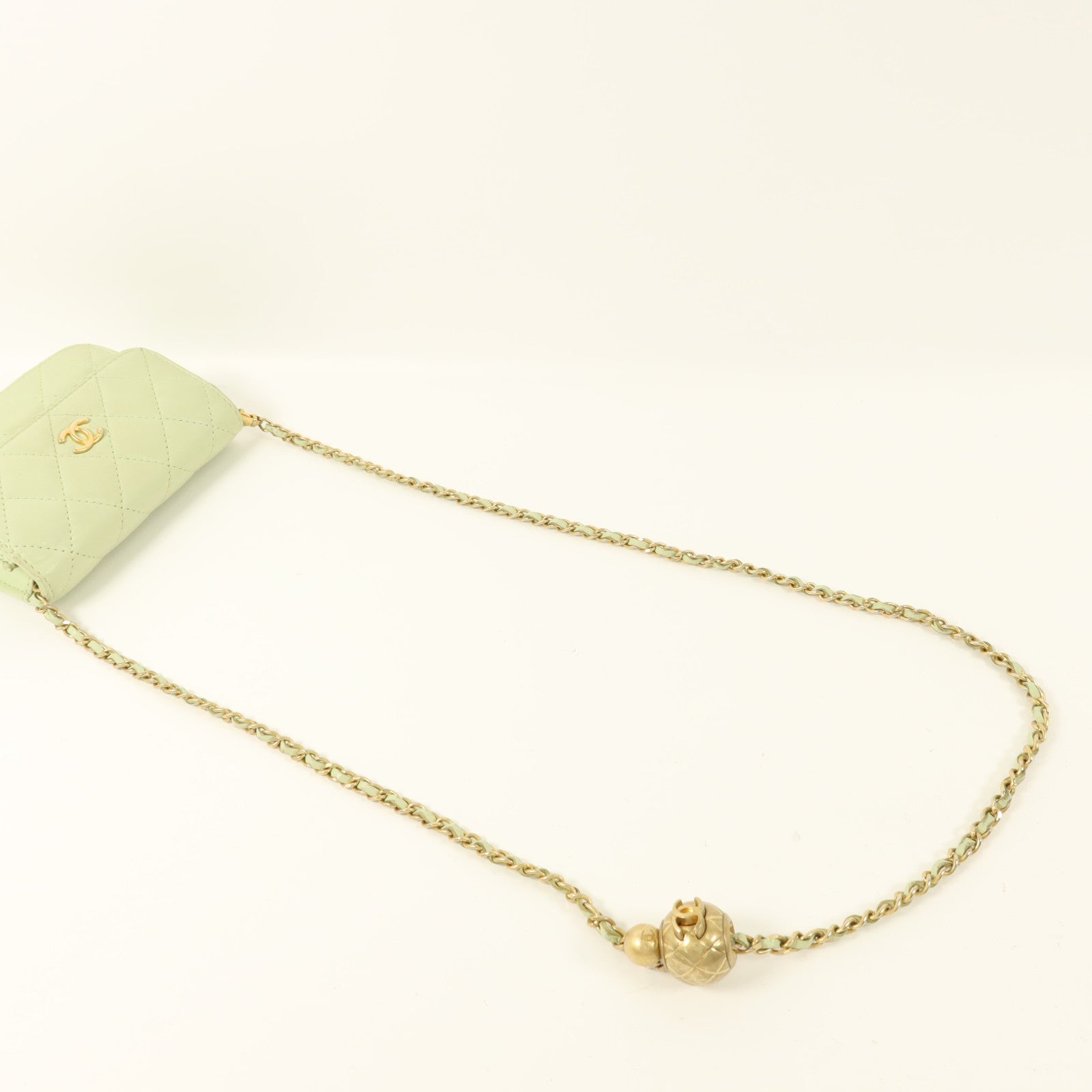 CHANEL 羊皮皮革Pearl Crush Mini Flap Bag鏈帶肩背袋