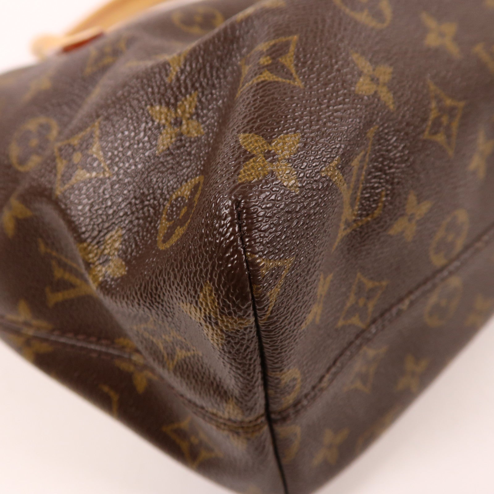 LOUIS VUITTON Monogram Raspail PM金扣手挽袋棕色