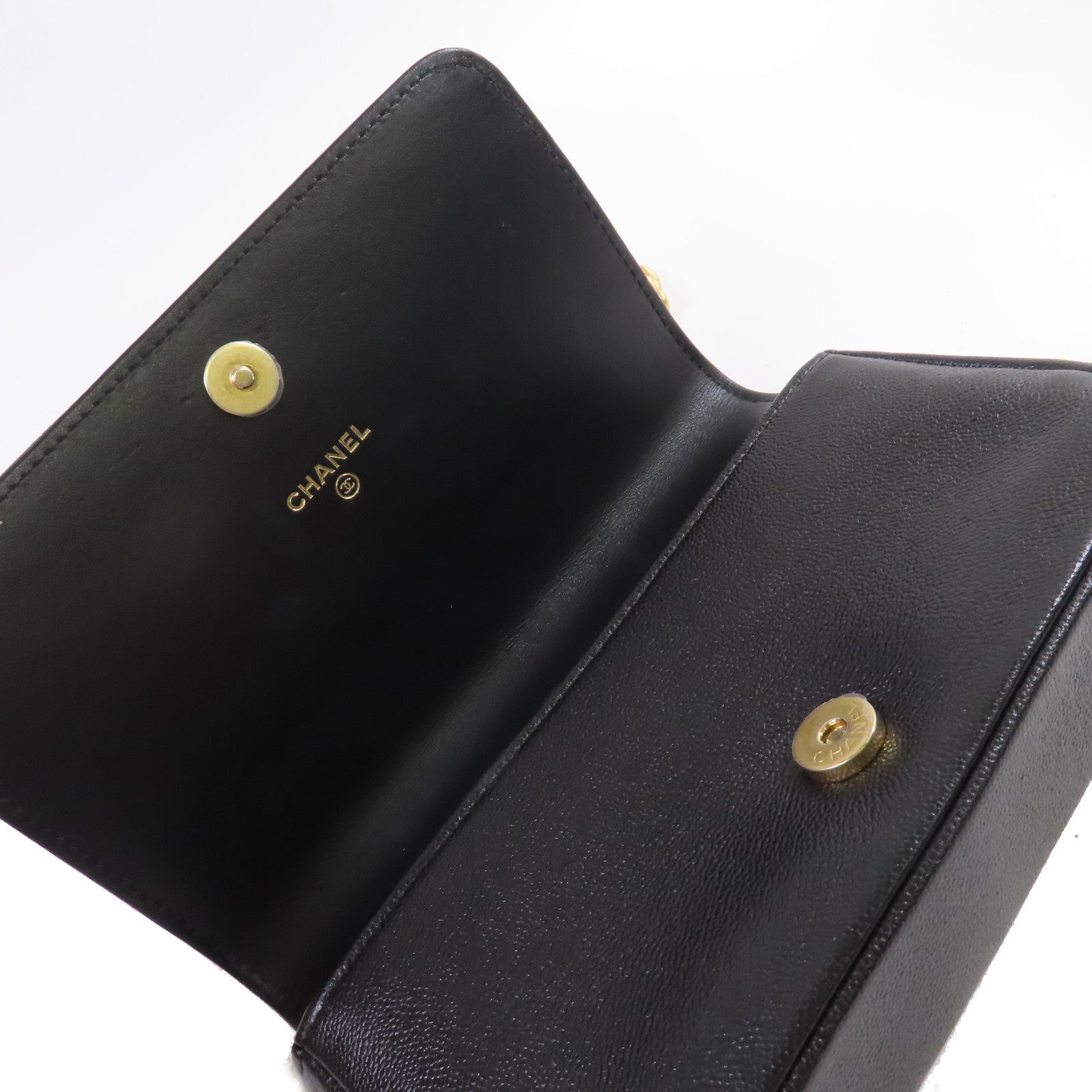 CHANEL 【激減優惠】菱格Caviar皮革Chain Shoulder Bag金扣鏈帶肩背袋黑色