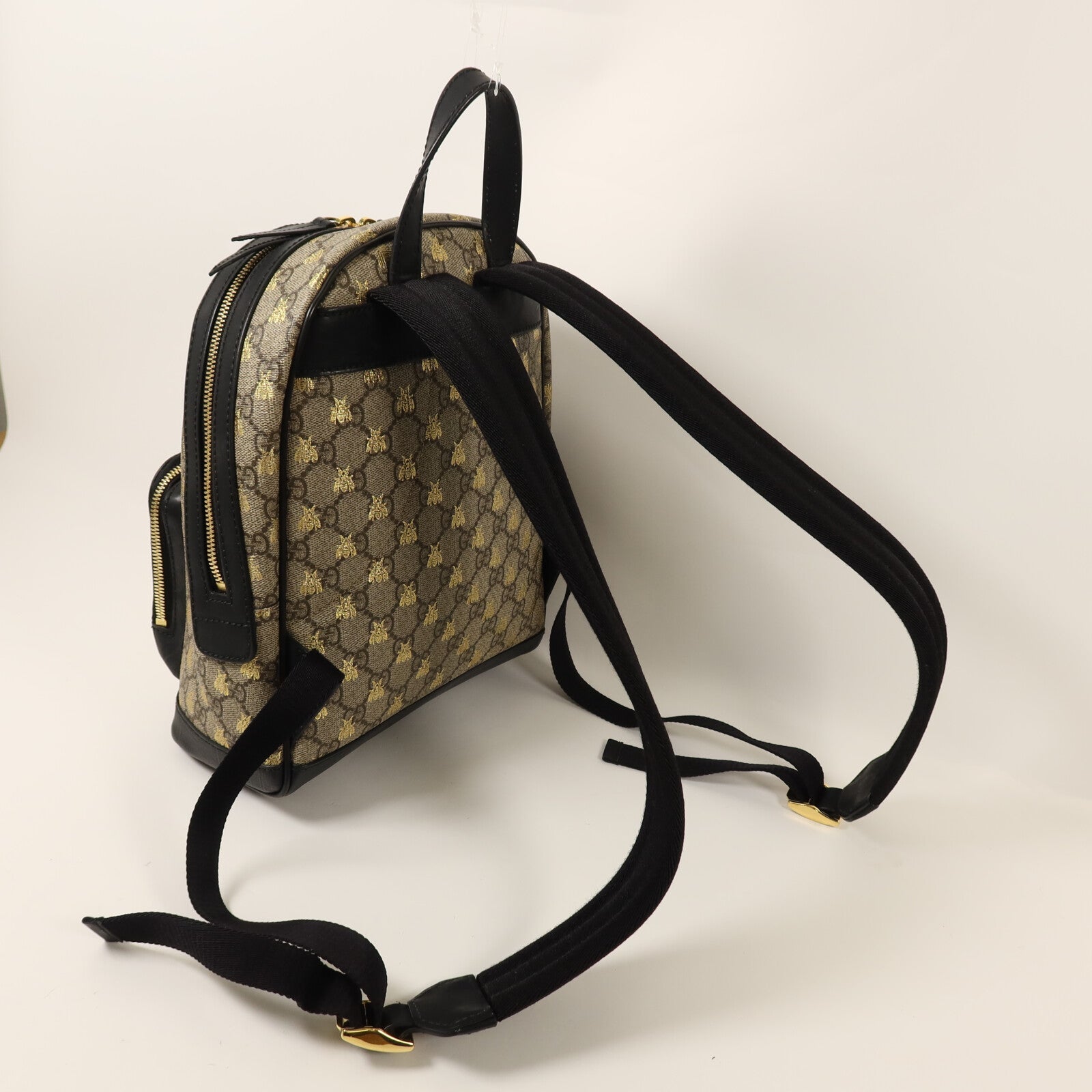 GUCCI 塗層帆布GG Supreme Backpack金扣背包