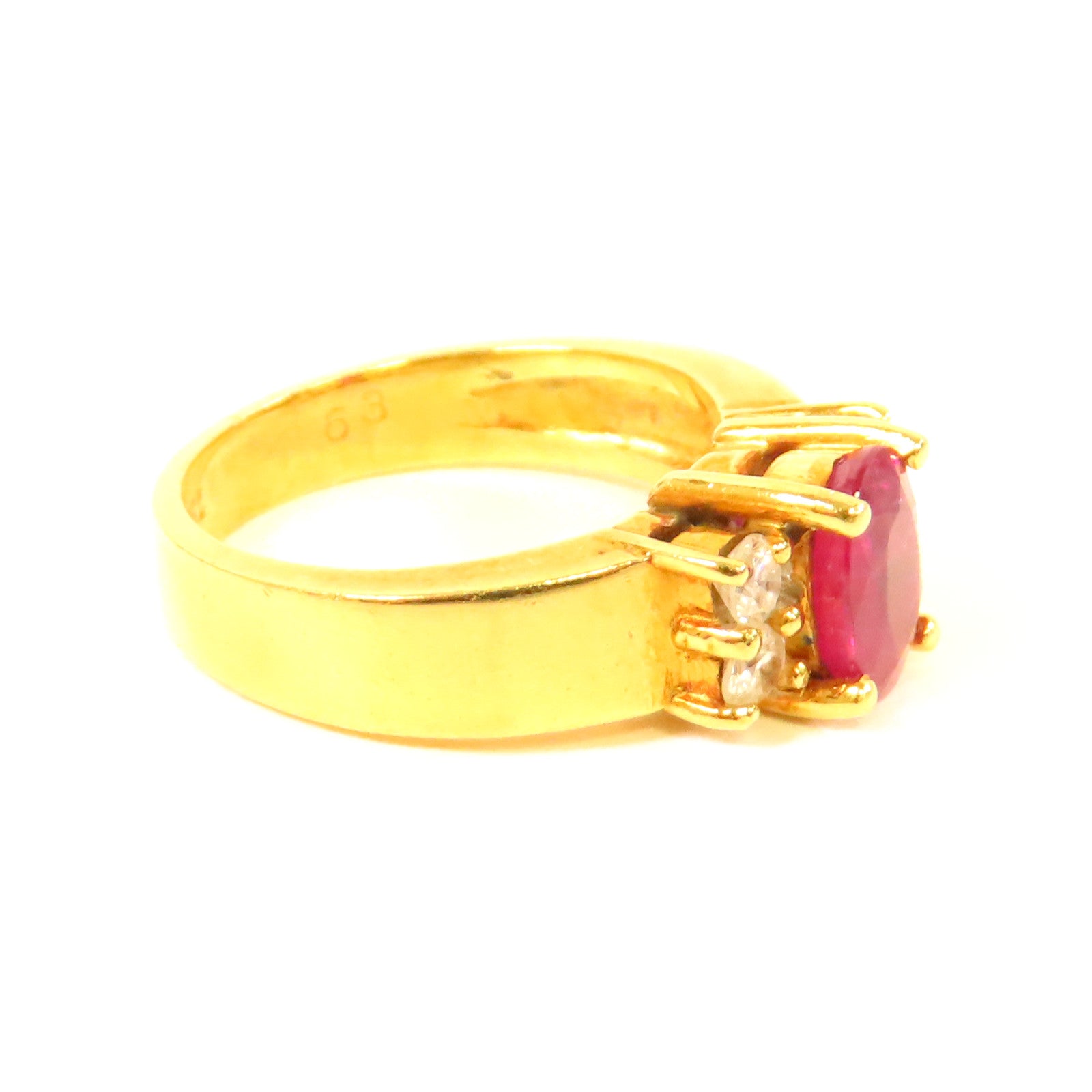 JEWELRY **【激減優惠】18K黃金Ruby Ring 0.63ct紅寶石戒指US#1.75
