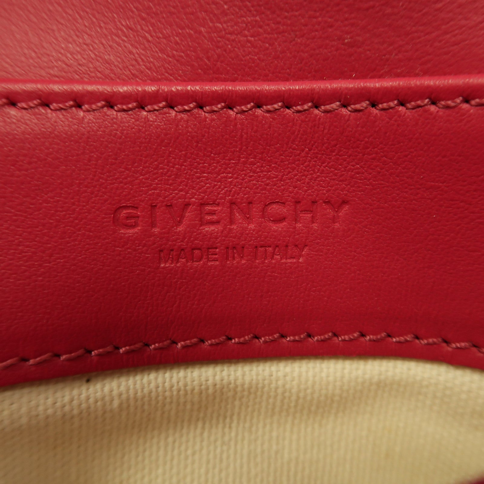 GIVENCHY 牛皮皮革Crossbody銀扣肩背袋粉紅色/白色
