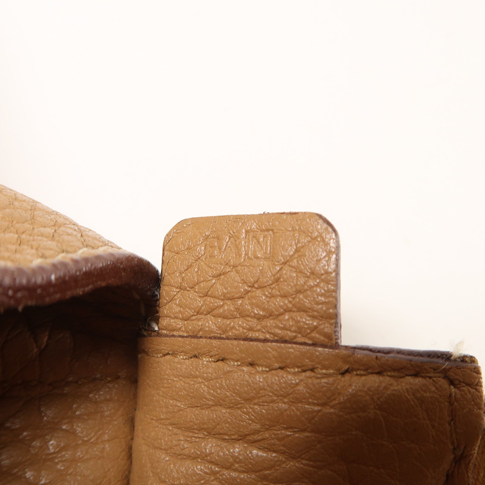 HERMES Clemence皮革Shoulder Bag銀扣肩背袋駝色