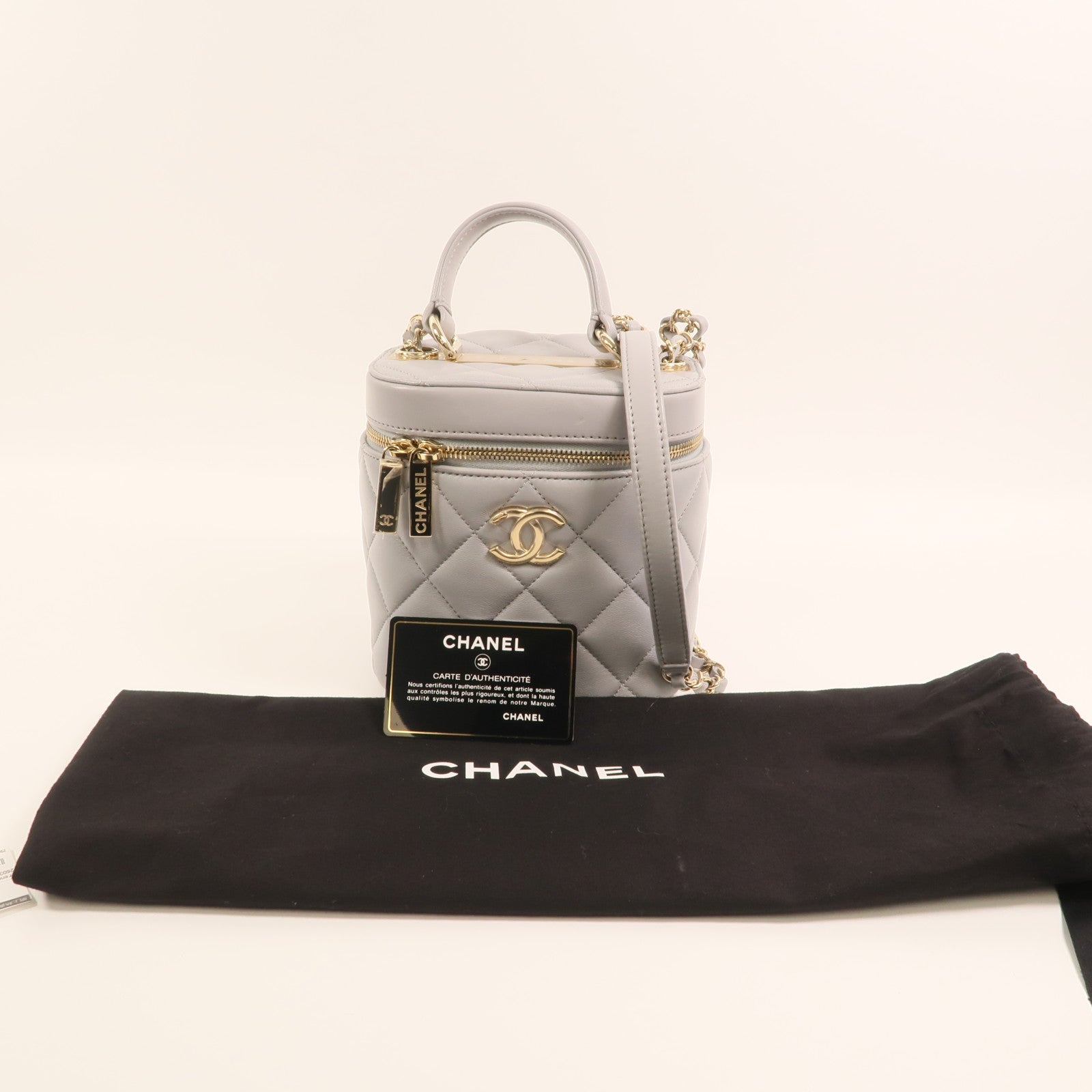 CHANEL 羊皮皮革Trendy CC Vanity Case金扣手挽肩背兩用袋