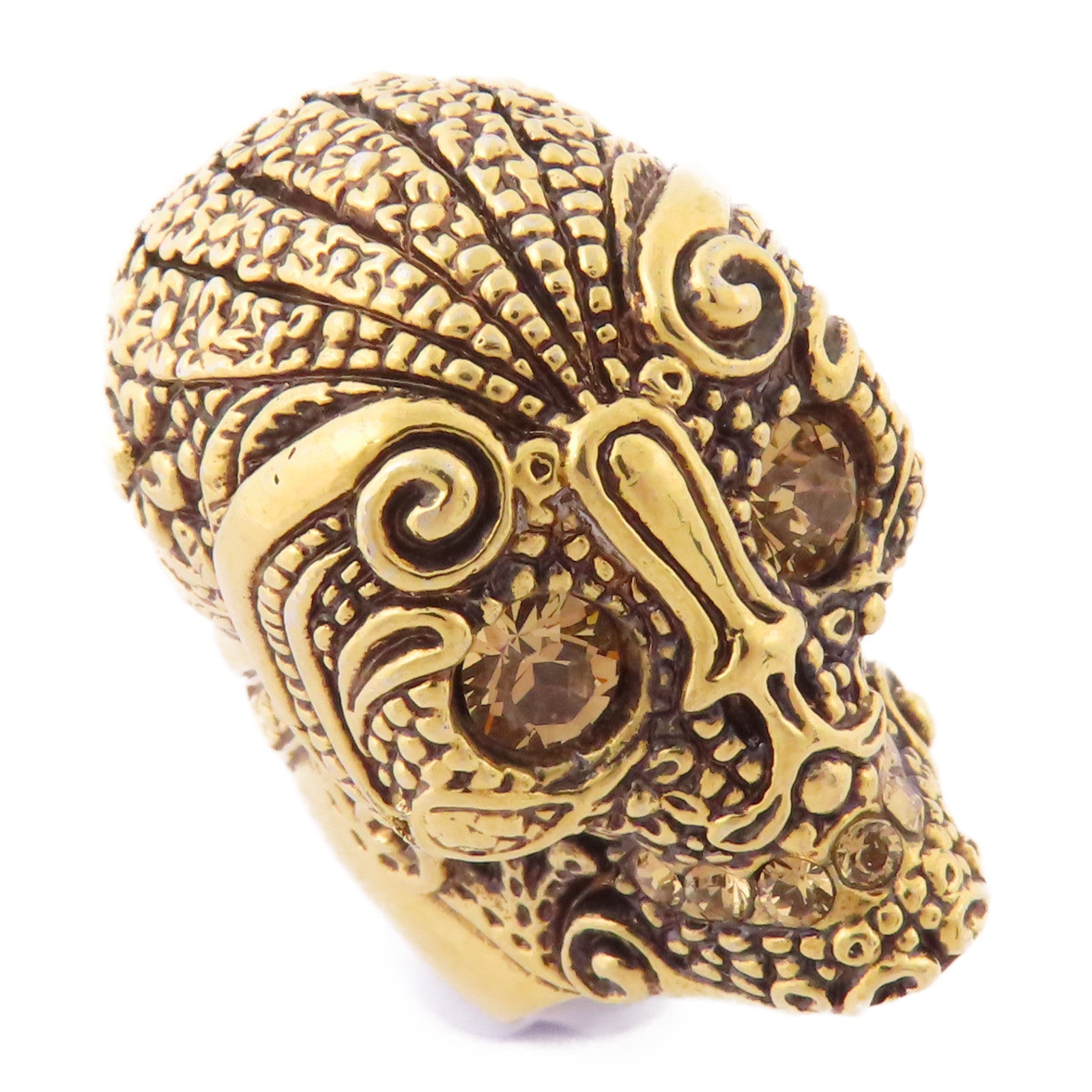 SELECTION Brass McQueen Lace Skull Ring戒指US#6