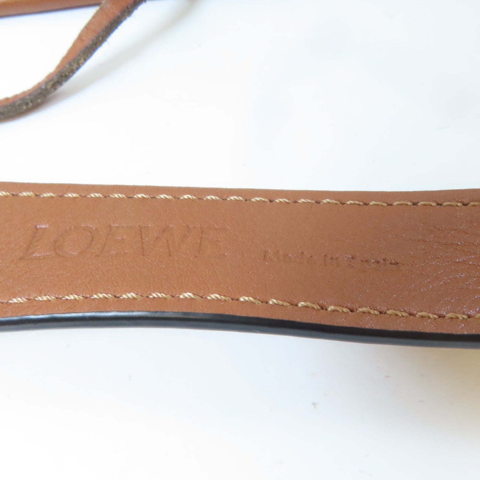 LOEWE 帆布Shoulder Bag銀扣肩背袋米色