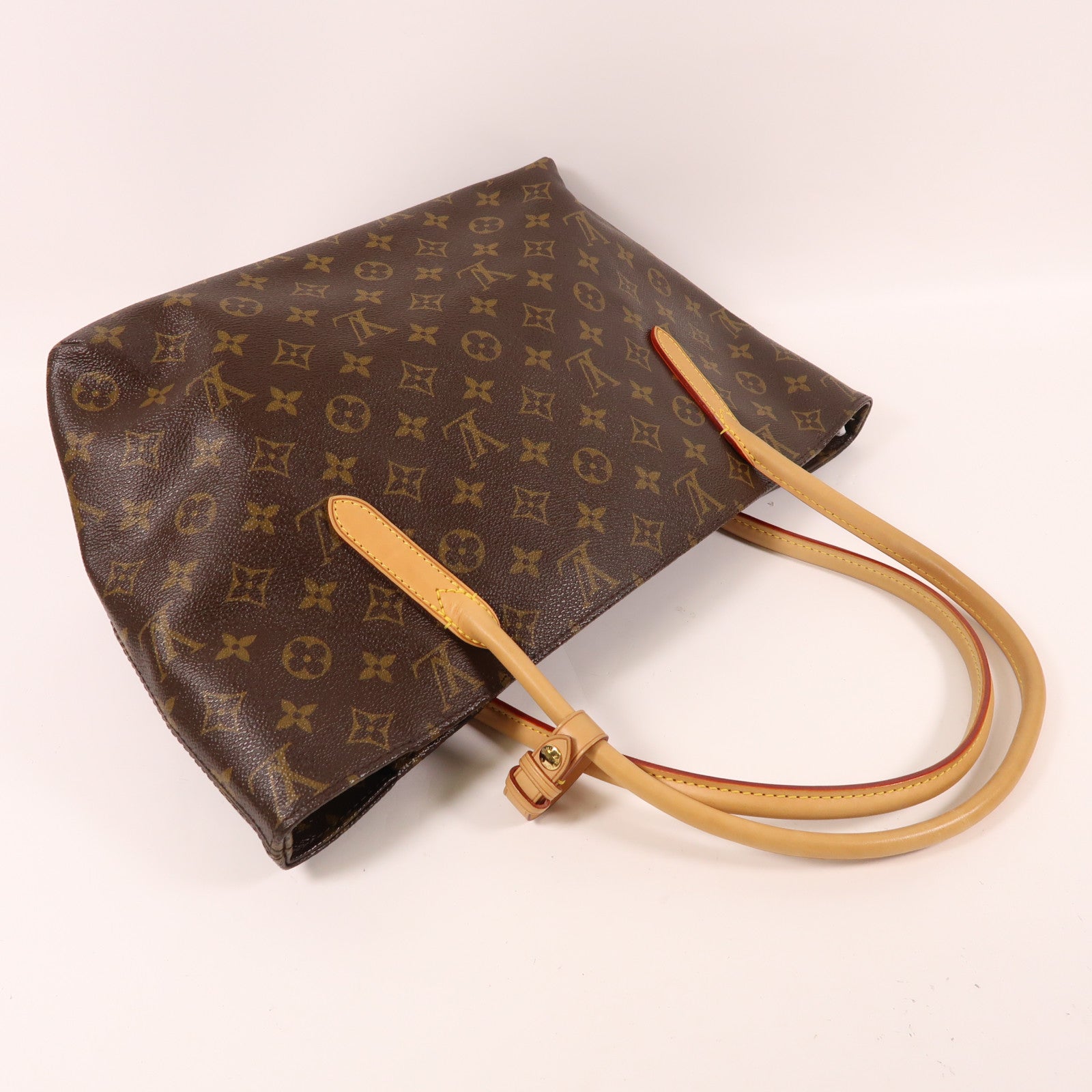 LOUIS VUITTON Monogram Raspail PM金扣手挽袋棕色