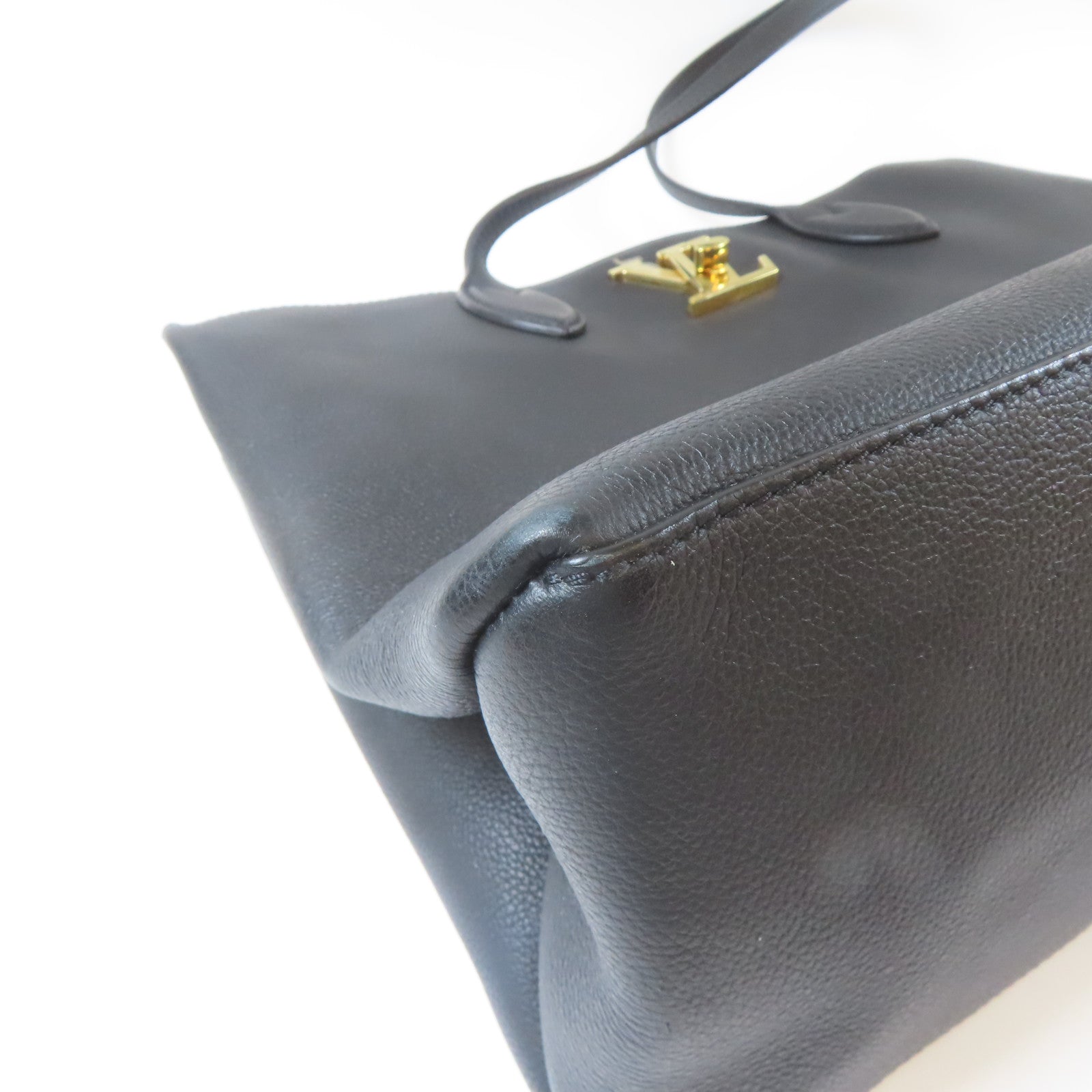 LOUIS VUITTON 【激減優惠】牛皮皮革Lockme Tote金扣肩背袋黑色