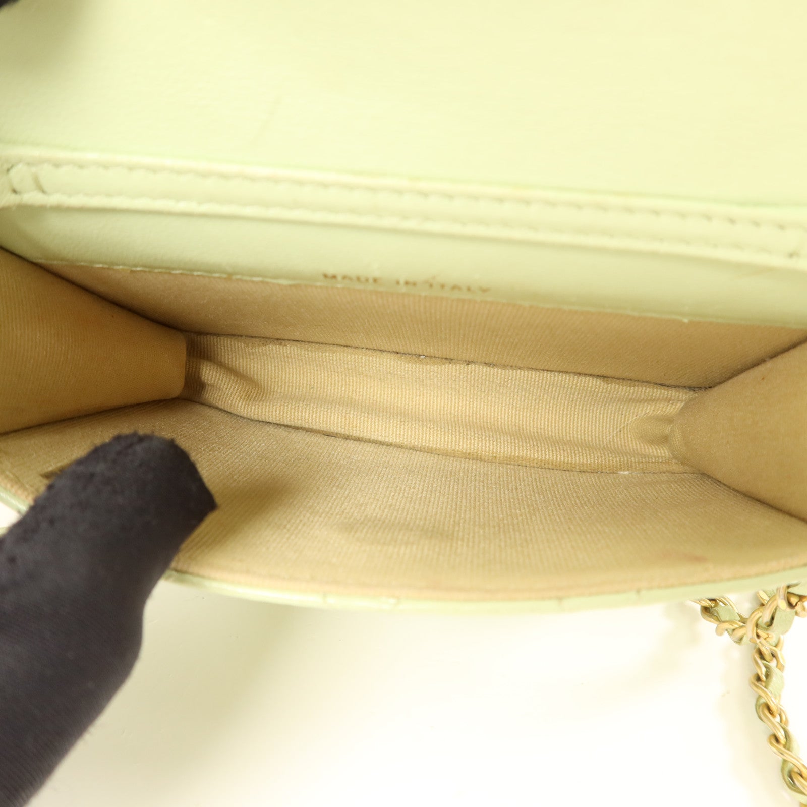 CHANEL 羊皮皮革Pearl Crush Mini Flap Bag鏈帶肩背袋