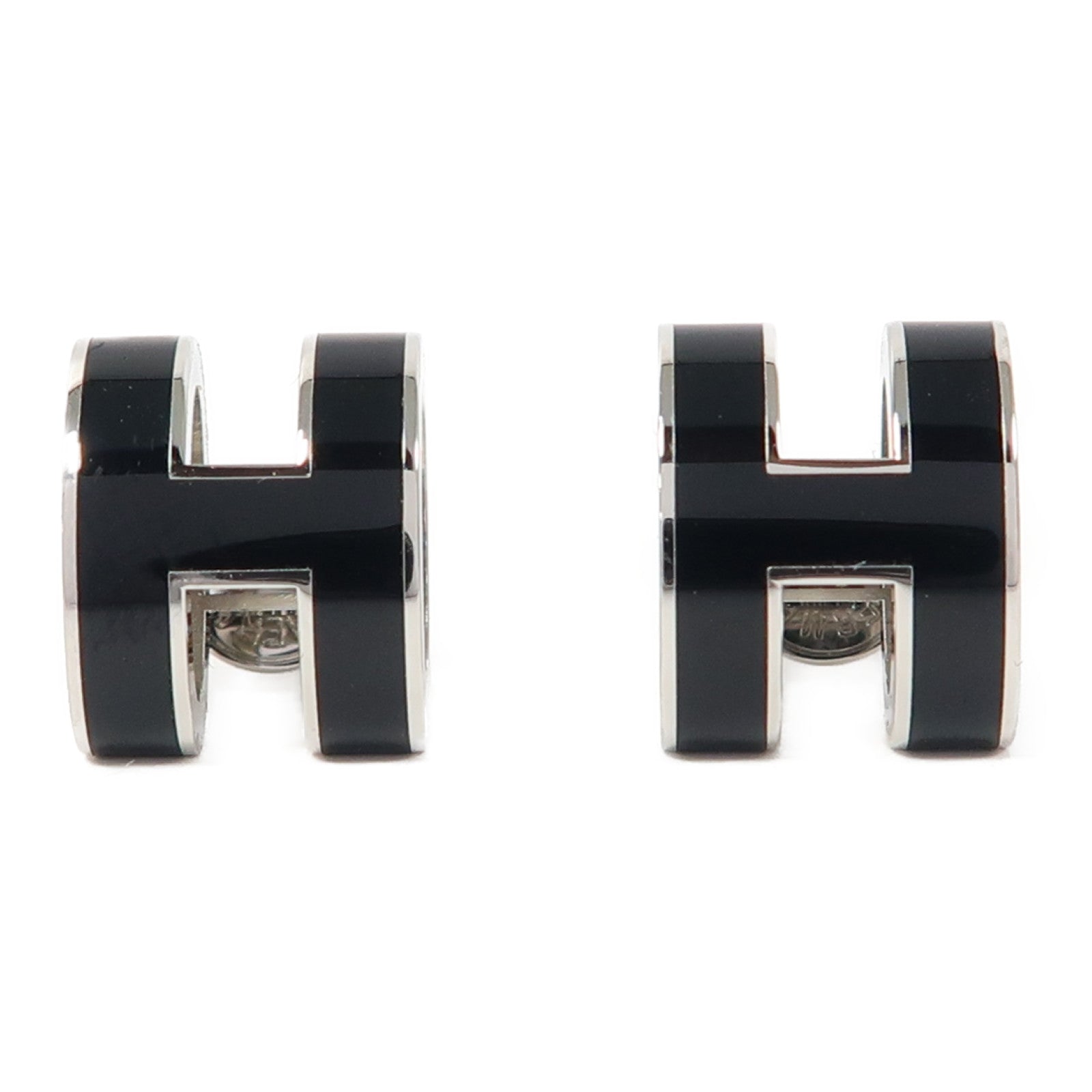 HERMES 金屬Pop H Earrings耳環黑色