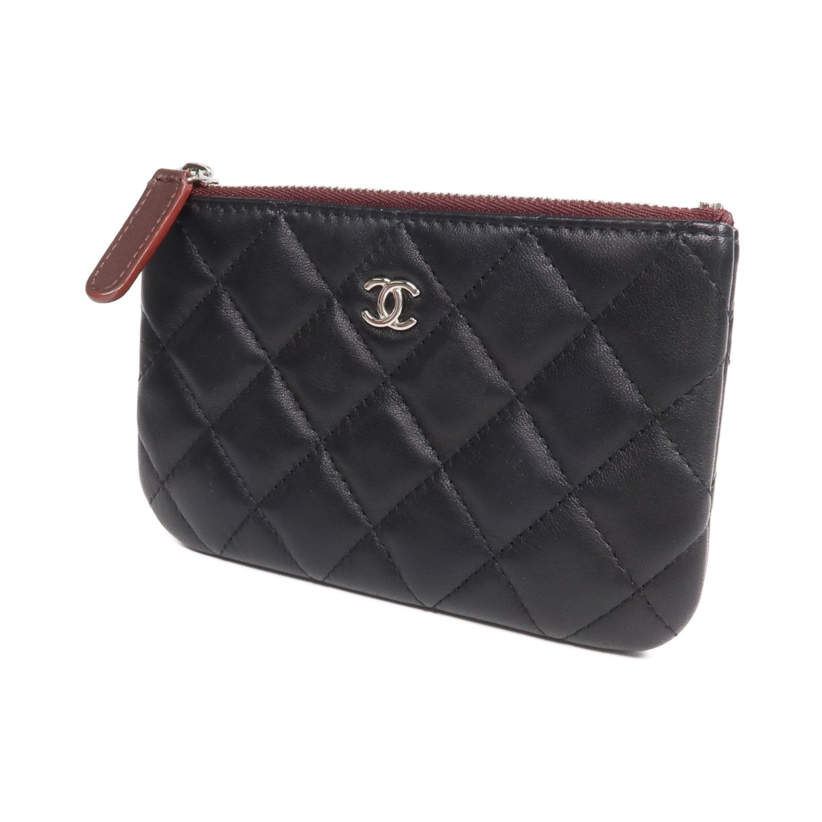 CHANEL 羊皮皮革Mini Pouch銀扣手拿包
