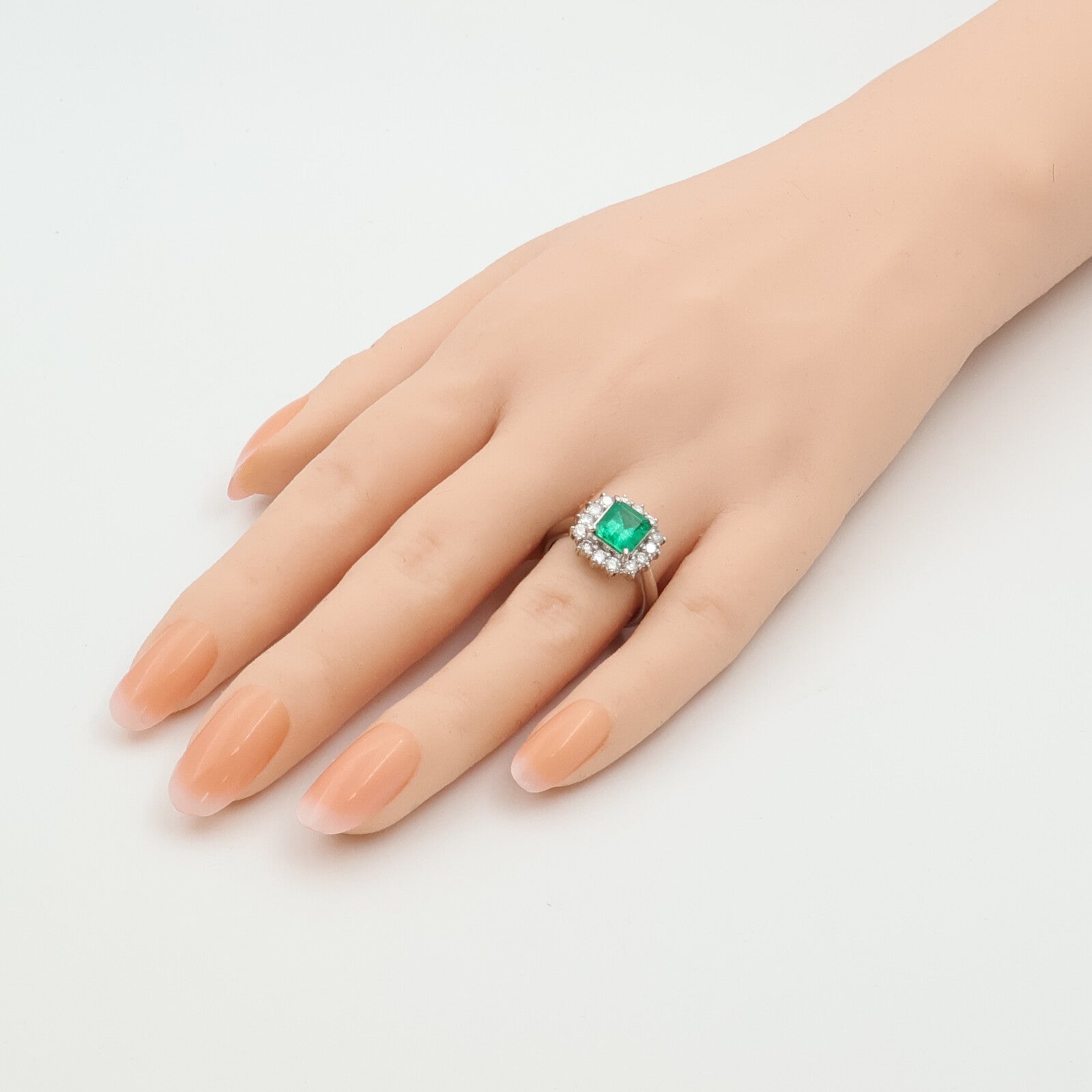 JEWELRY PT900鉑金/綠寶石Emerald鑽石戒指