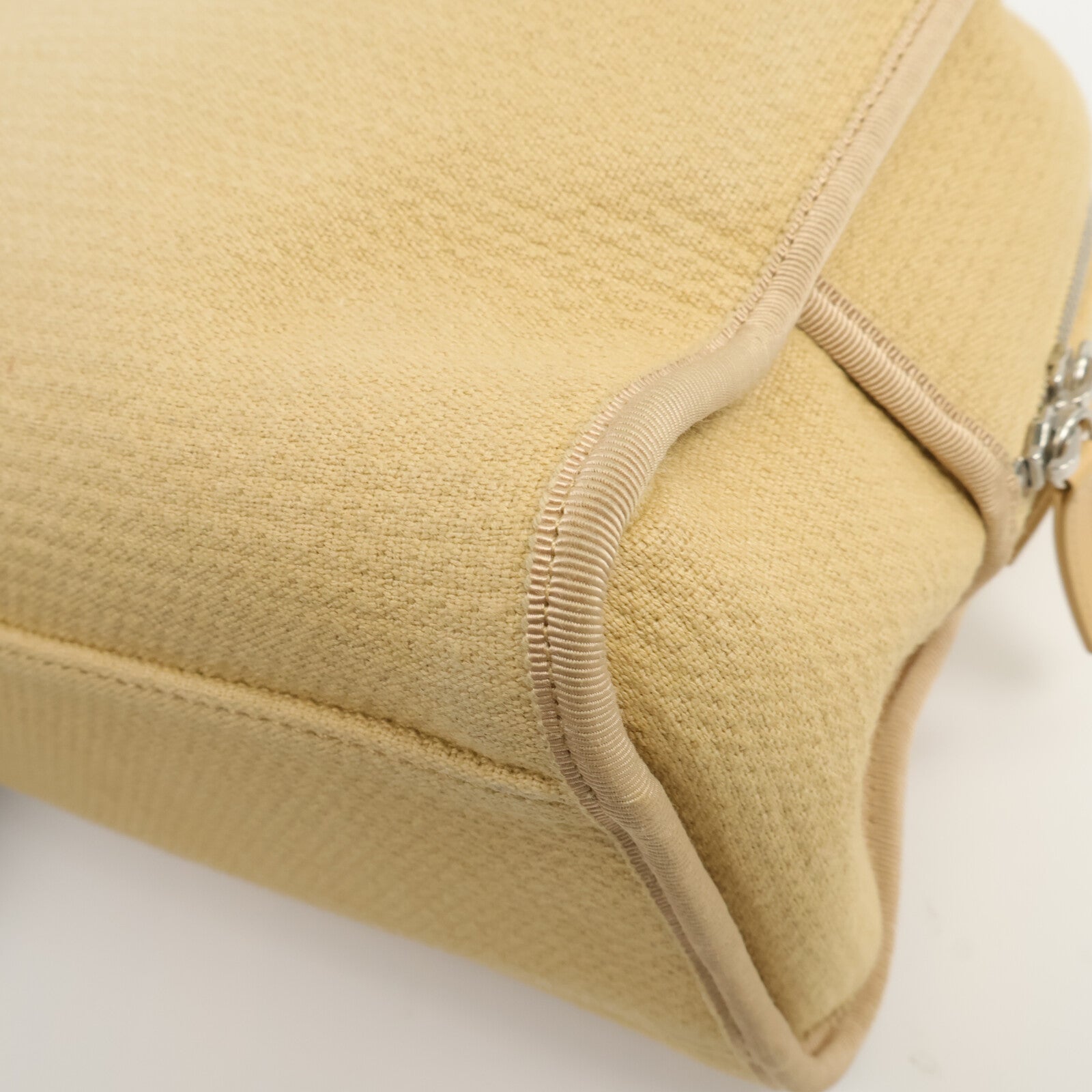 CHANEL 帆布Deauville Bowling Bag鏈帶手挽肩背兩用袋