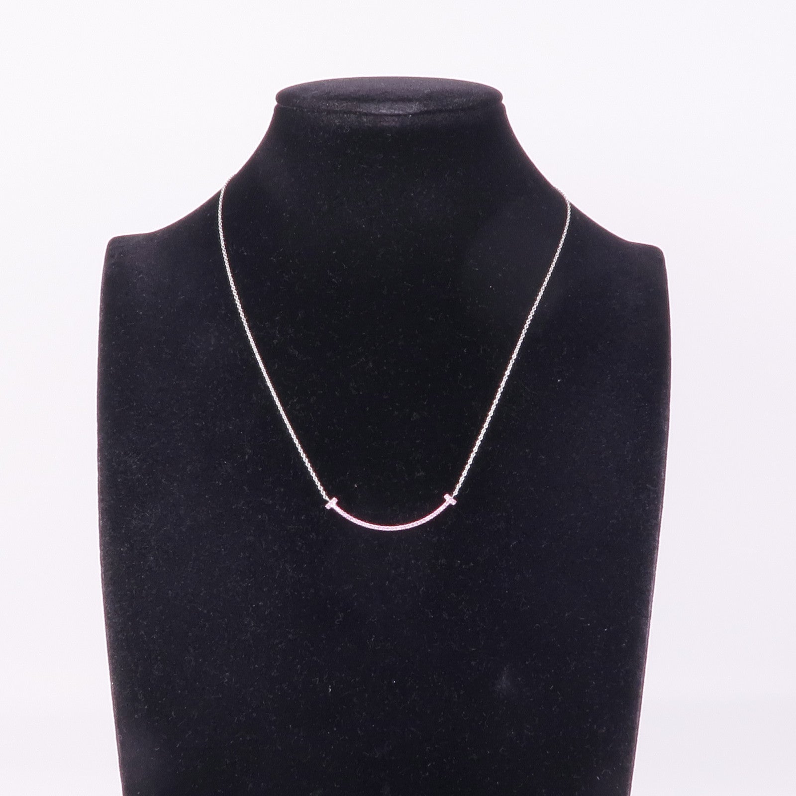 TIFFANY＆CO 【激減優惠】18K白金T Smile Pink Sapphire Necklace粉紅藍寶石項鍊