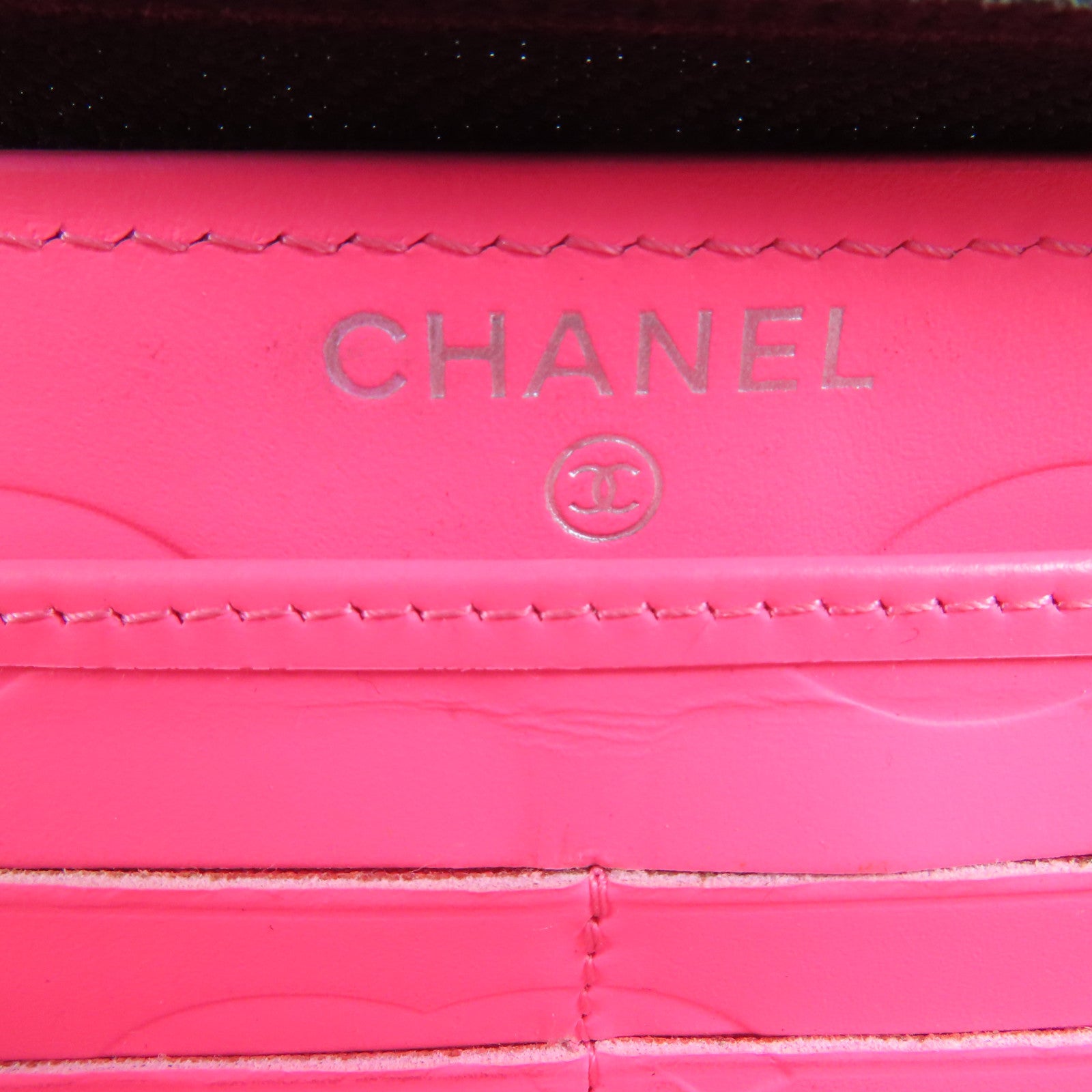 CHANEL 牛皮皮革Cambon Wallet銀扣長錢包