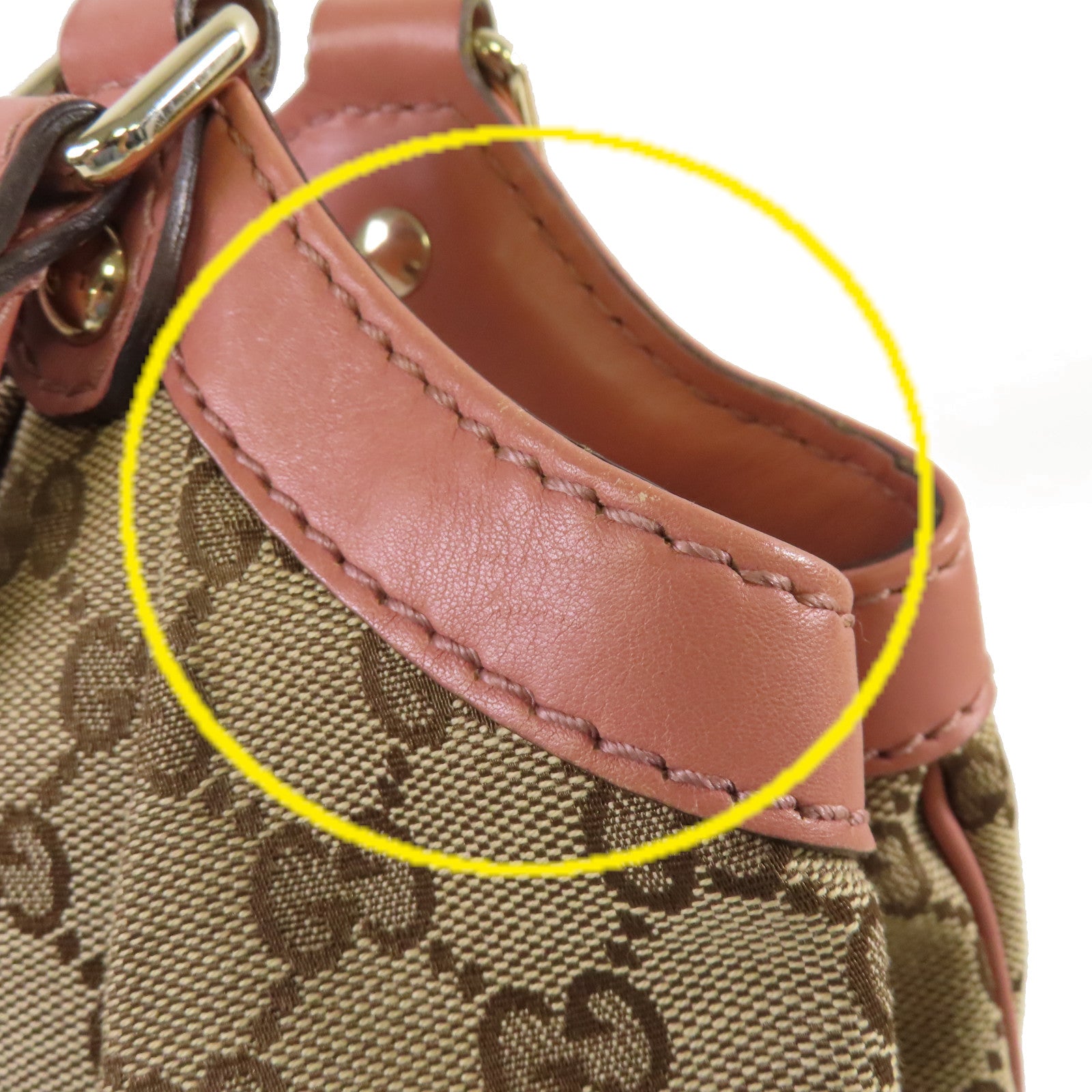 GUCCI 【激減優惠】GG帆布Sukey Tote Bag金扣肩背袋啡色/粉紅色